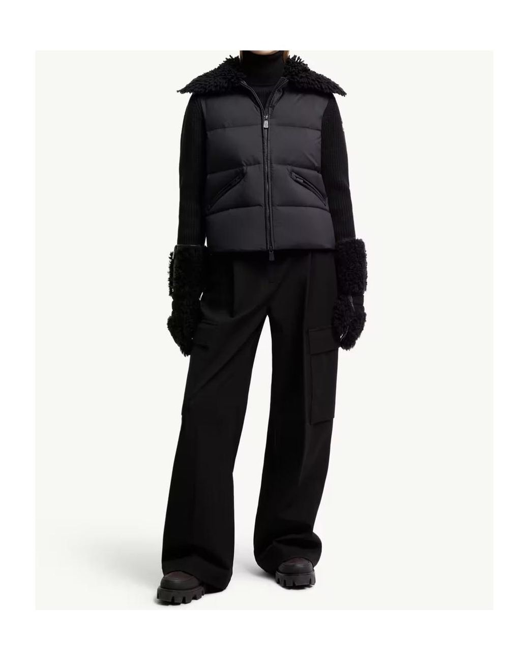 Moncler Black Grenoble Padded Zip-Up Cardigan