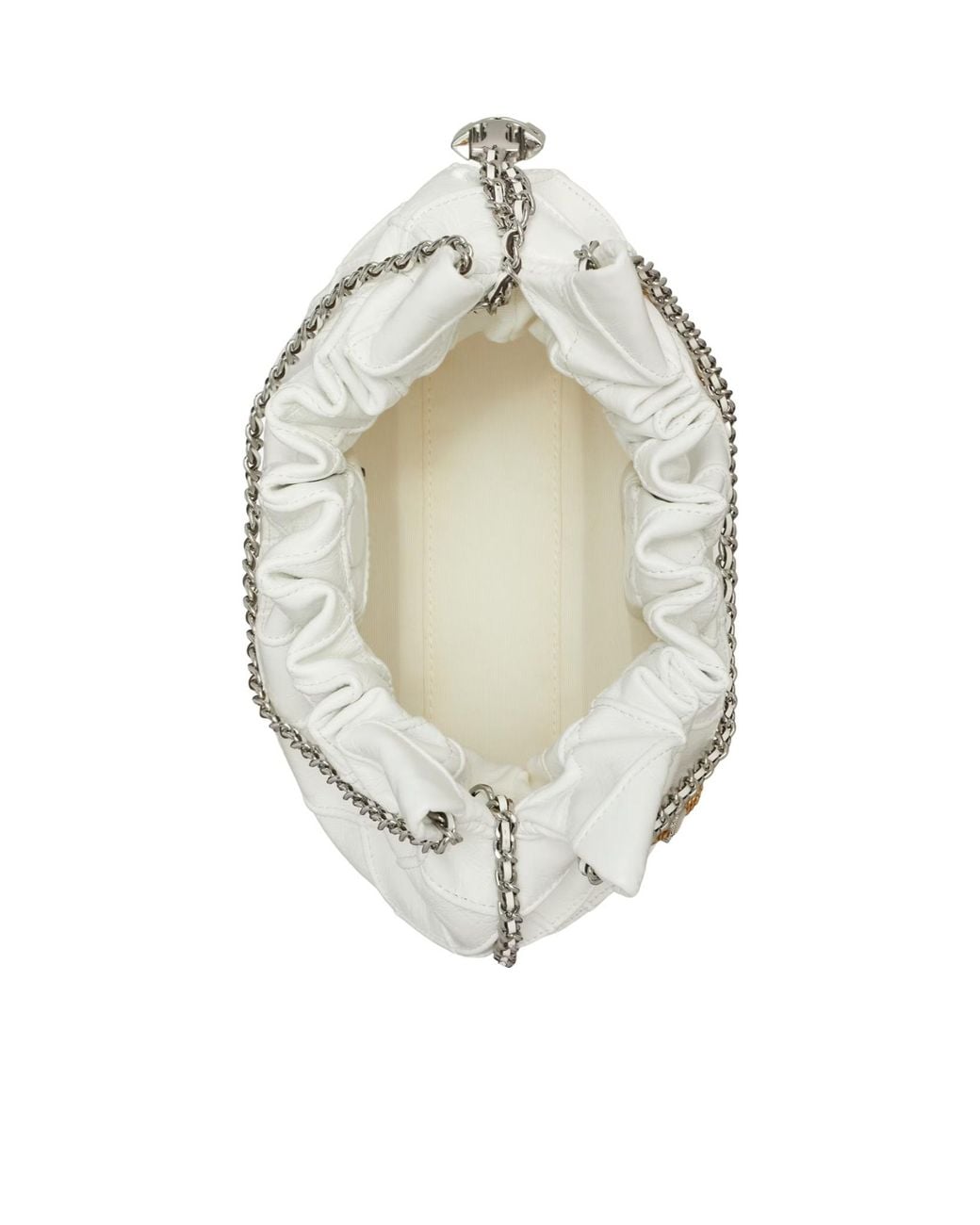 Tory Burch White Fleming Distressed Top Handle Bag