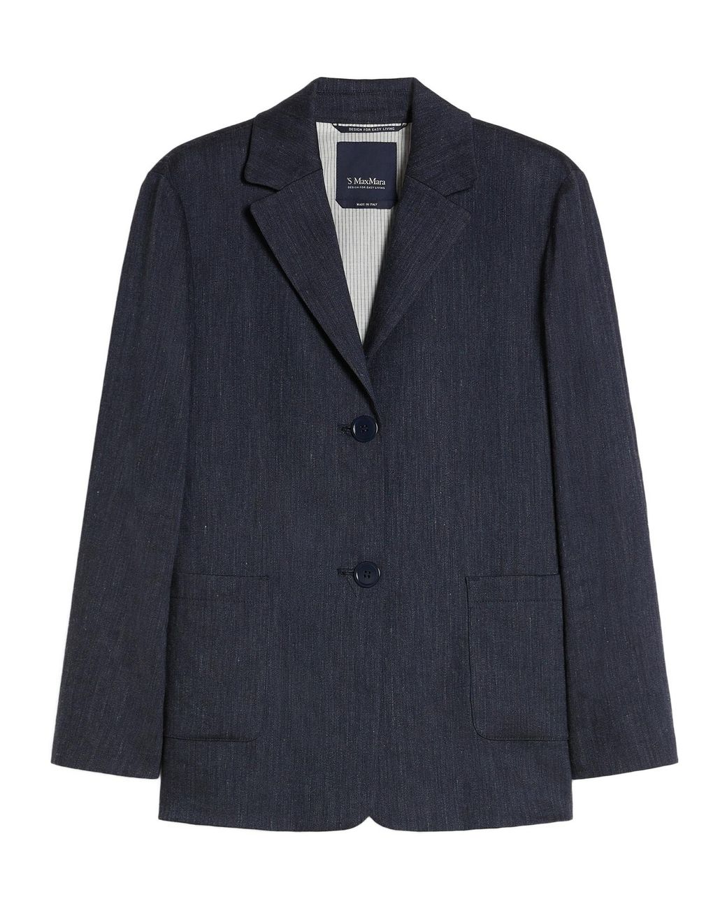 Max Mara Blue 'S Derna Single-Breasted Long-Sleeved Jacket