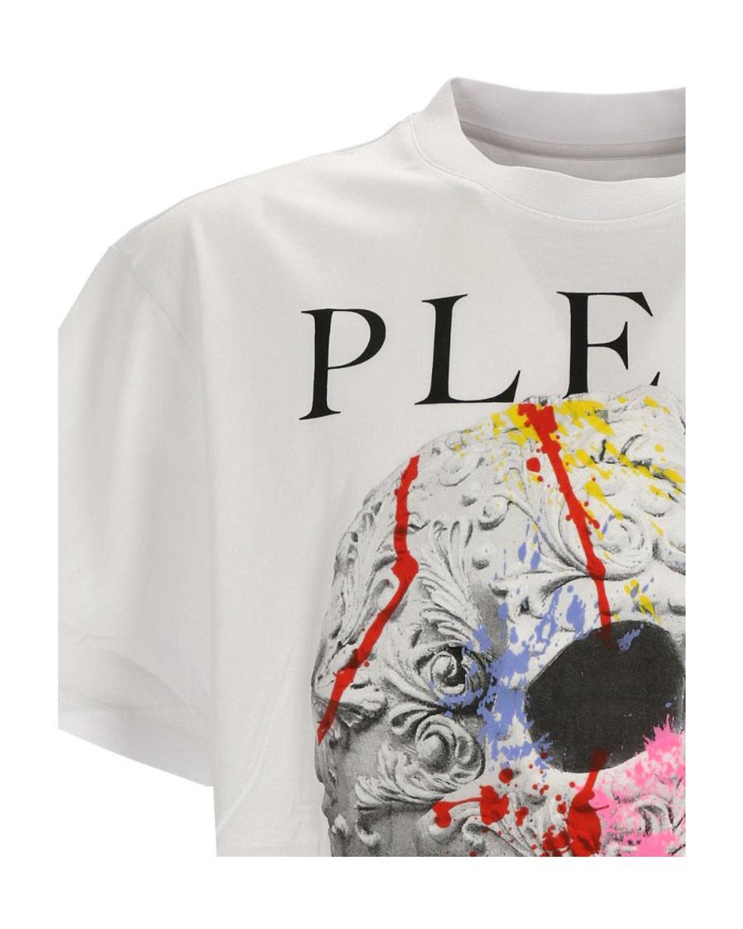 Philipp Plein White Short-Sleeved T-Shirt With Round Neck for men