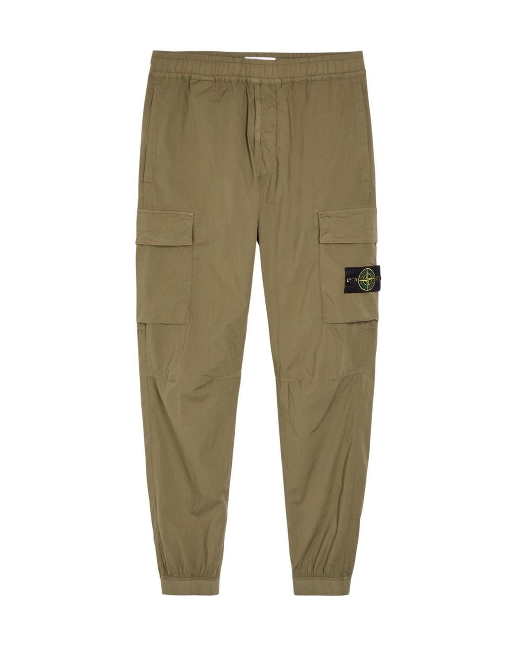 Stone Island Green Cuffed Utility Cargo Pants for men
