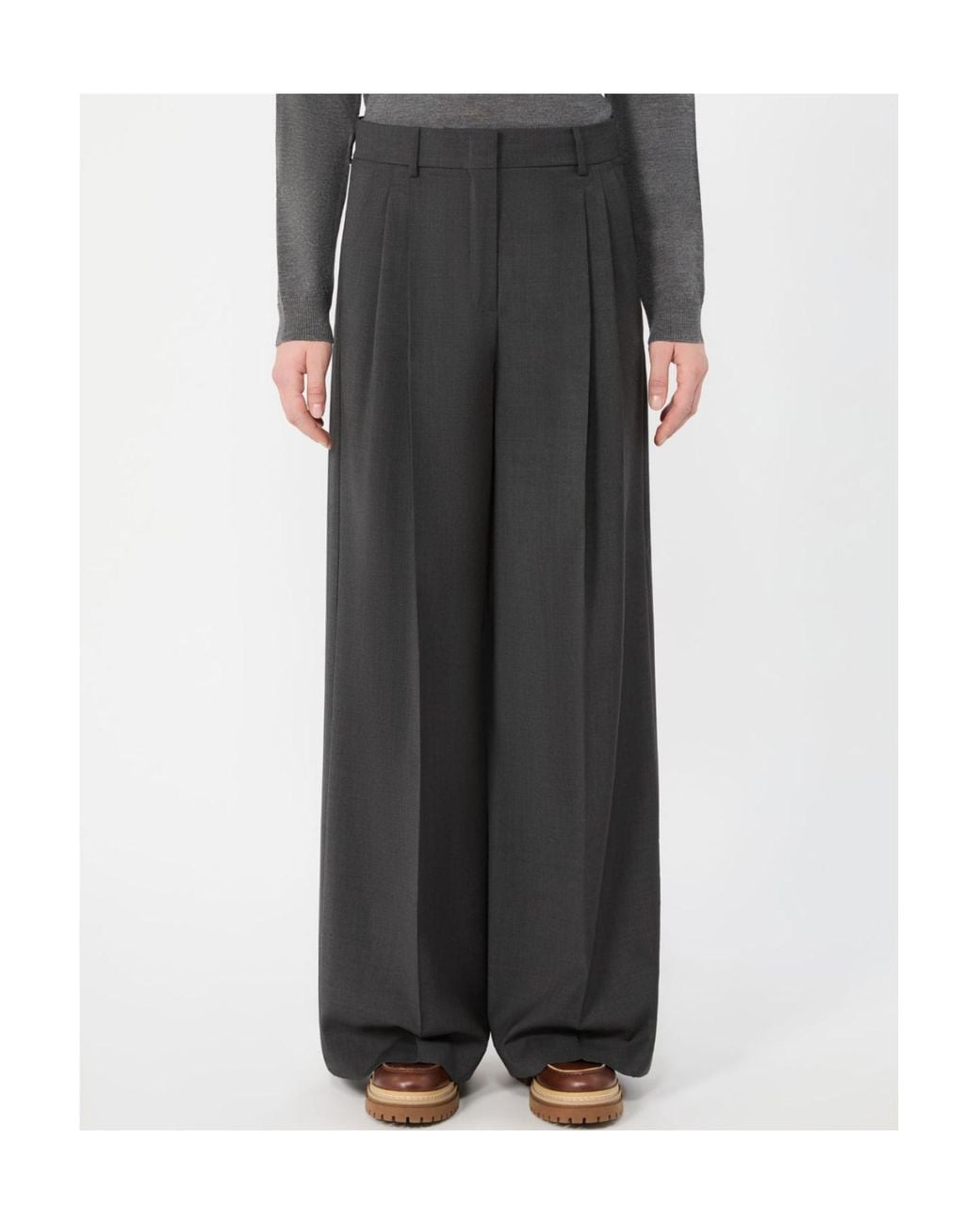Weekend by Maxmara Gray Adelfi Pleated Trousers
