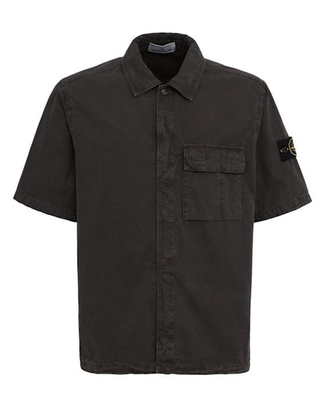 Stone Island Natural Logo Cotton Short Sleeved Shirt for men