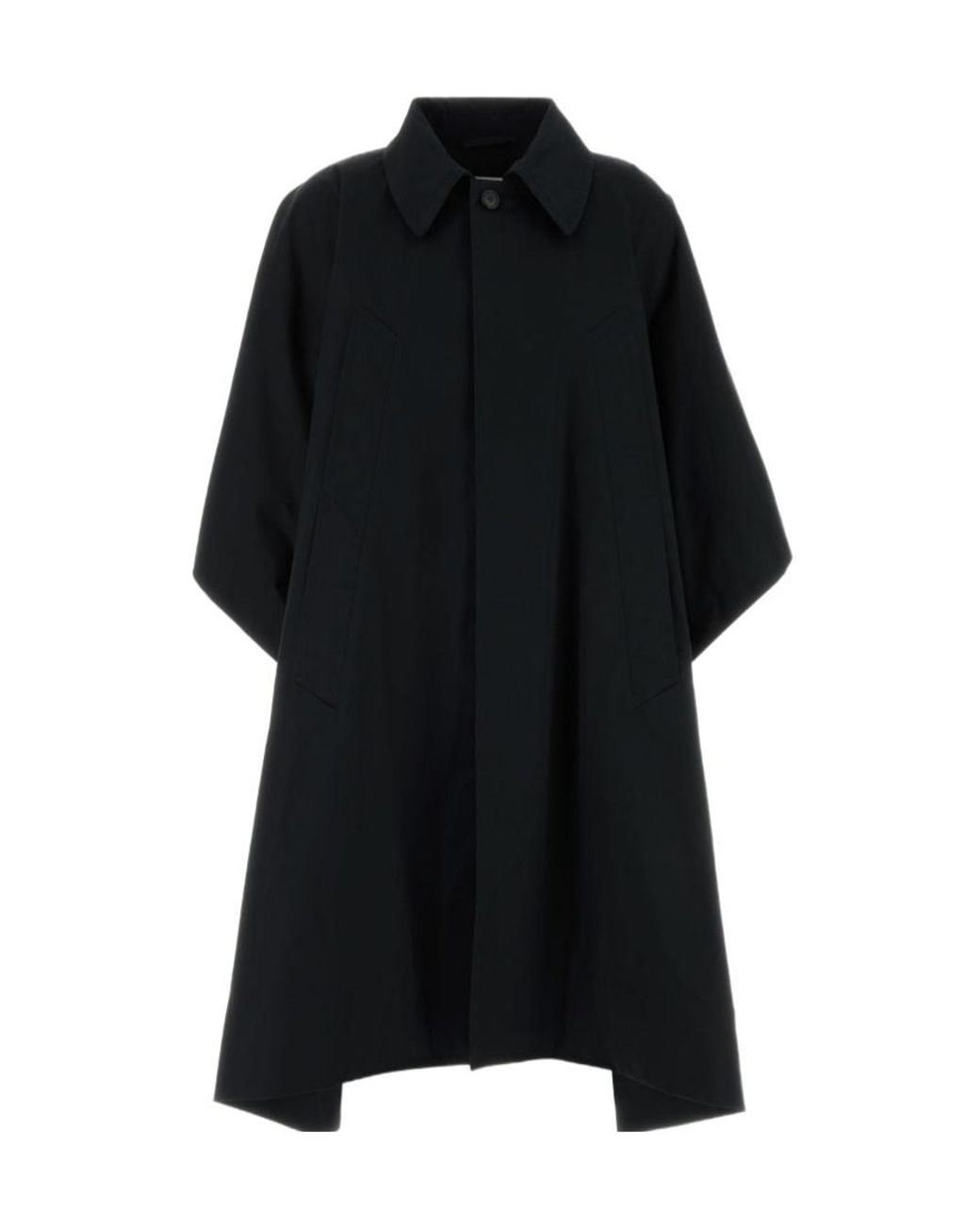 MM6 by Maison Margiela Black Water-Repellent Gabardine Trench Coat
