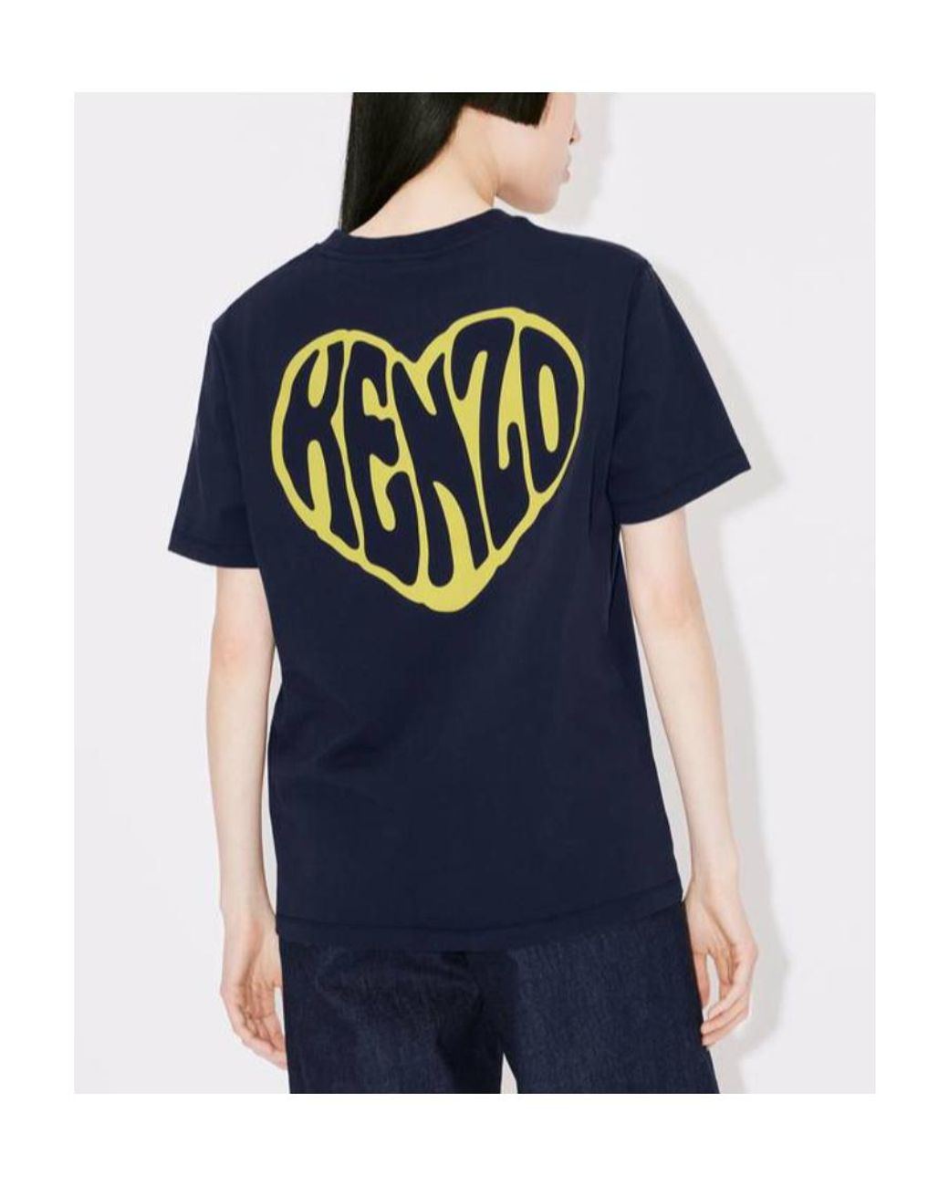 KENZO Blue Heart Printed Crewneck T-Shirt