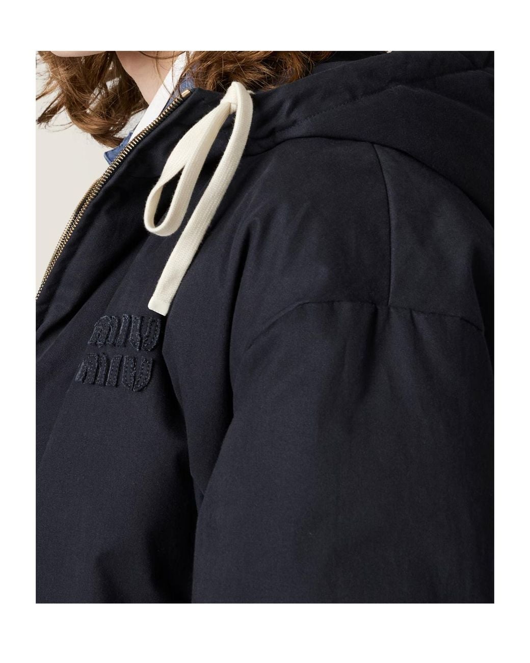 Miu Miu Blue Gabardine Down Jacket