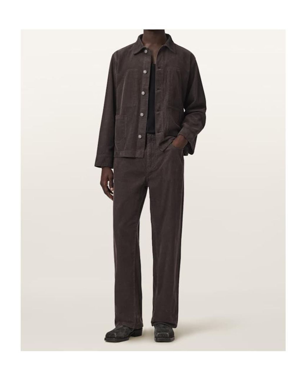 AllSaints Brown Long-Sleeved Shirt Jacket for men