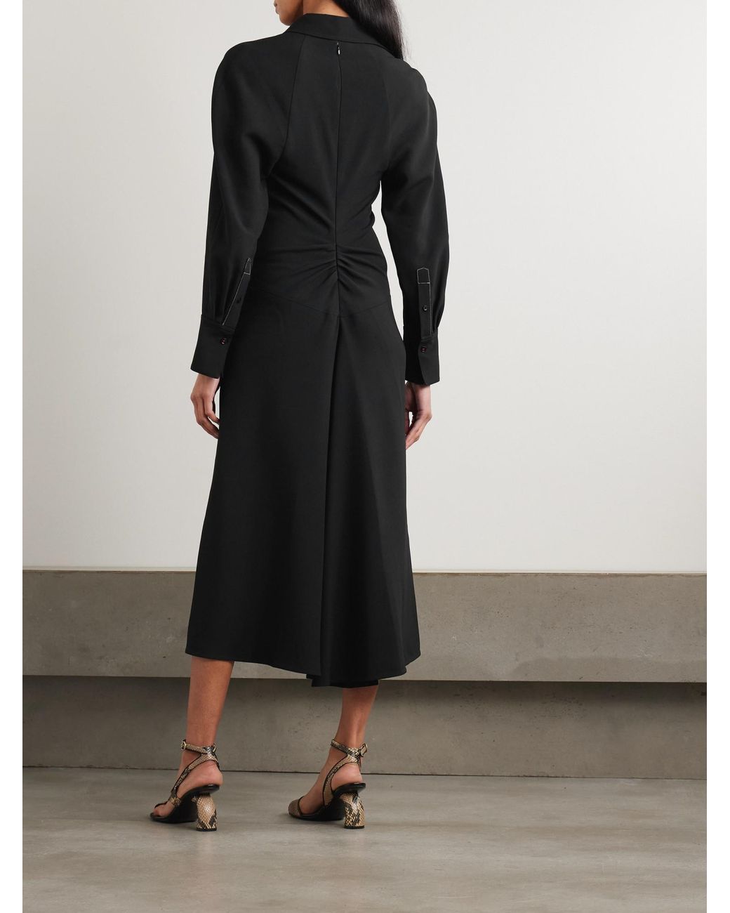 Victoria Beckham Black Waist-Tight Dress
