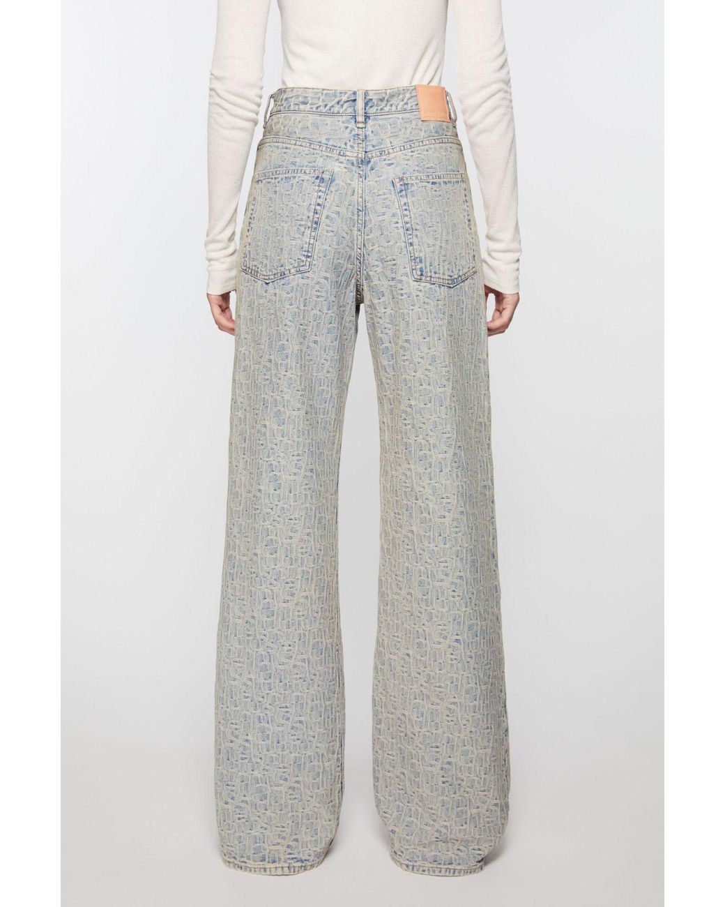 Acne Gray Logo-Patch Denim Jeans