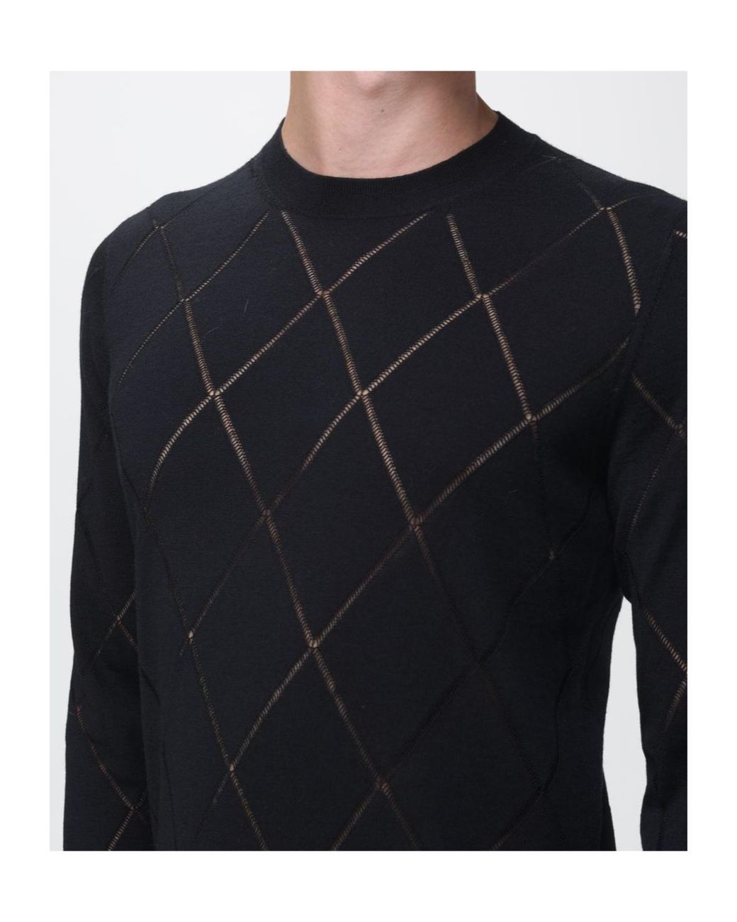 Dries Van Noten Blue Slim-Fit Cutout Round Neck Pullover for men