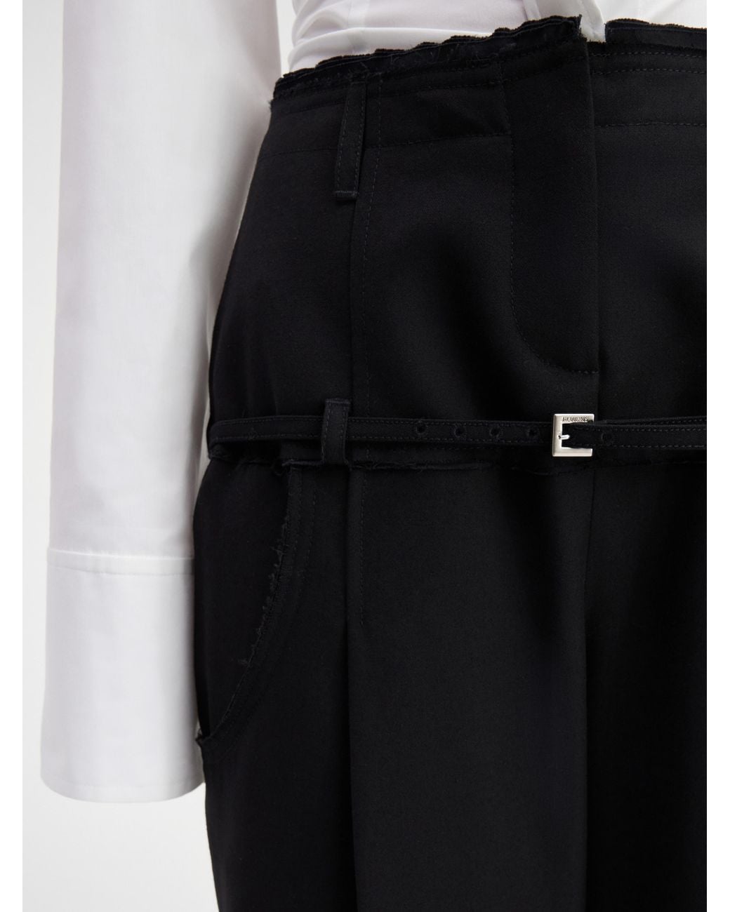 Jacquemus Black Belted Wide-Leg Pants