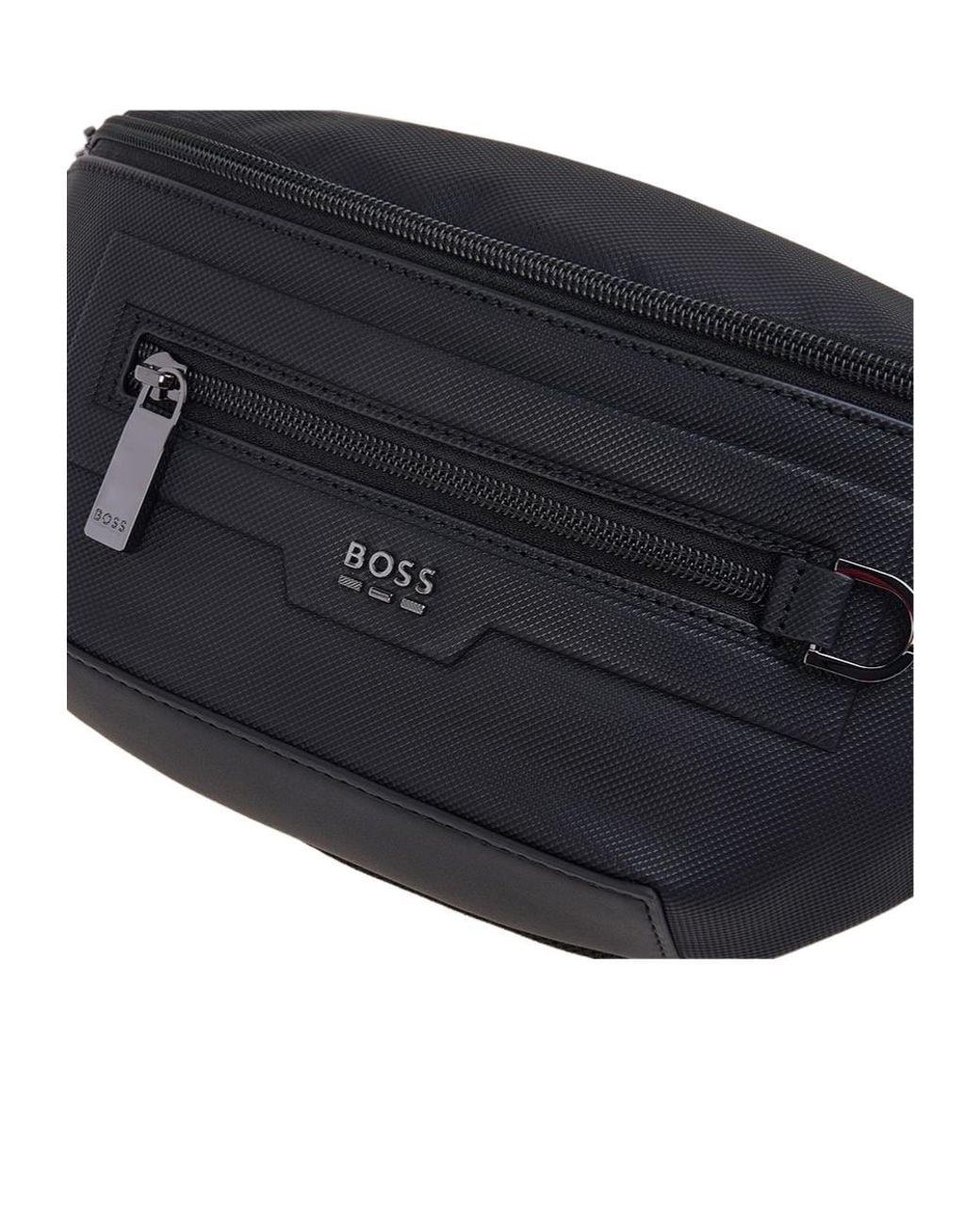 Boss Black Zip Belt Bag for men