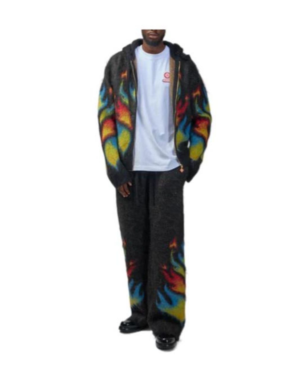 Casablanca Gray Flame Laurel Zip Hoodie for men