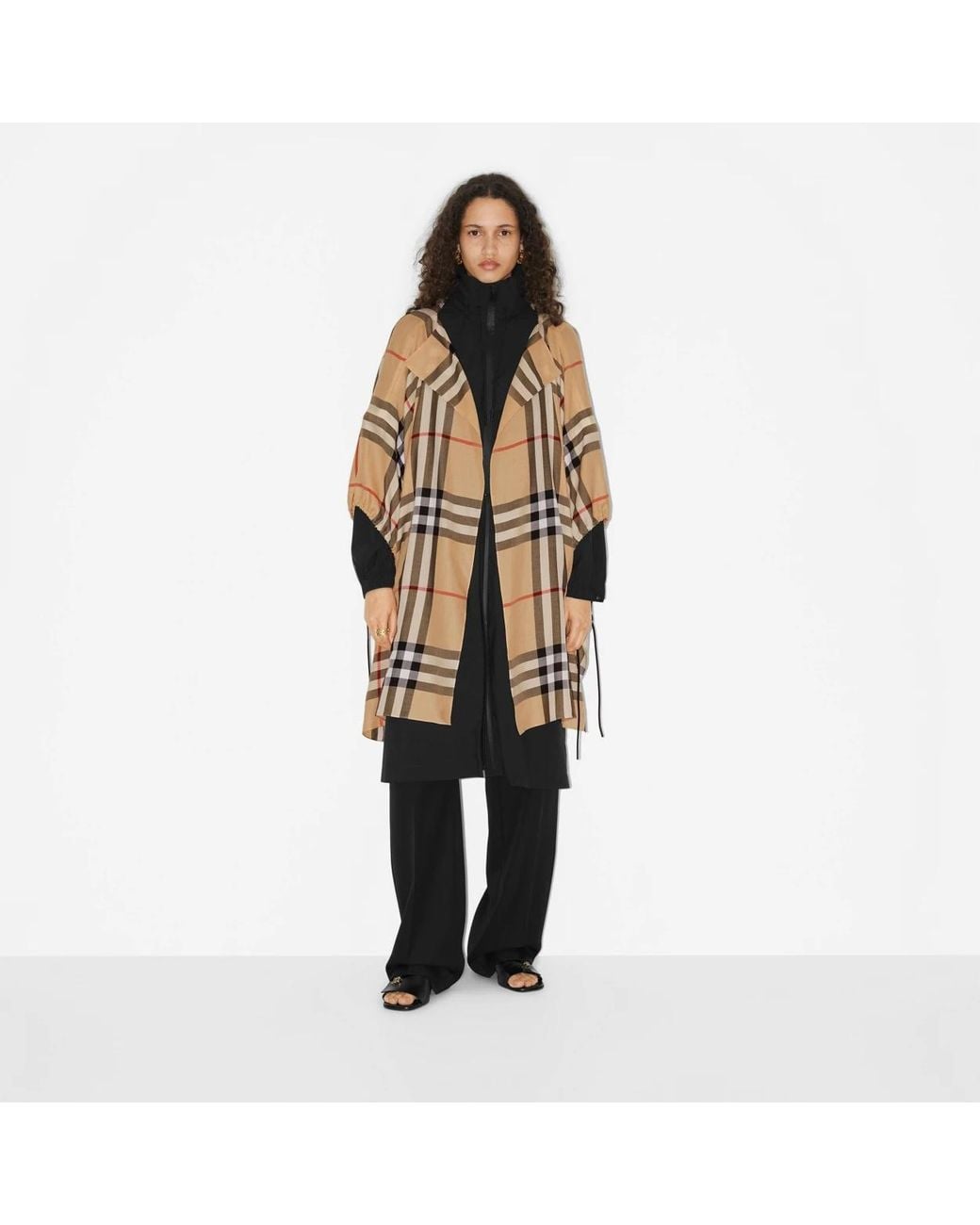 Burberry Natural Check-Pattern Cotton Cape