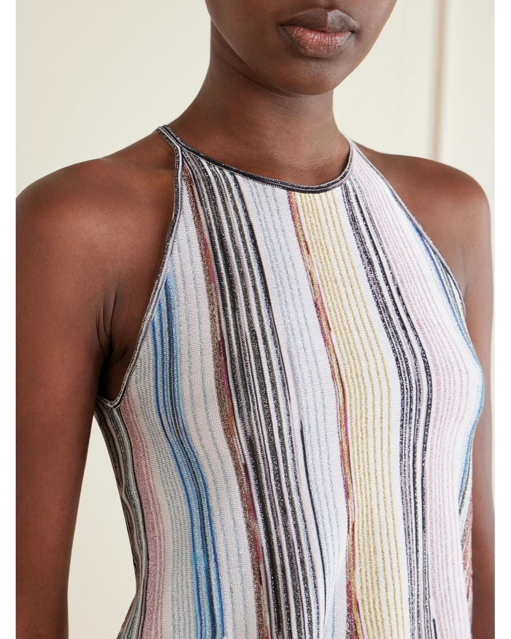 Missoni Multicolor Striped Crochet-Knit Tank