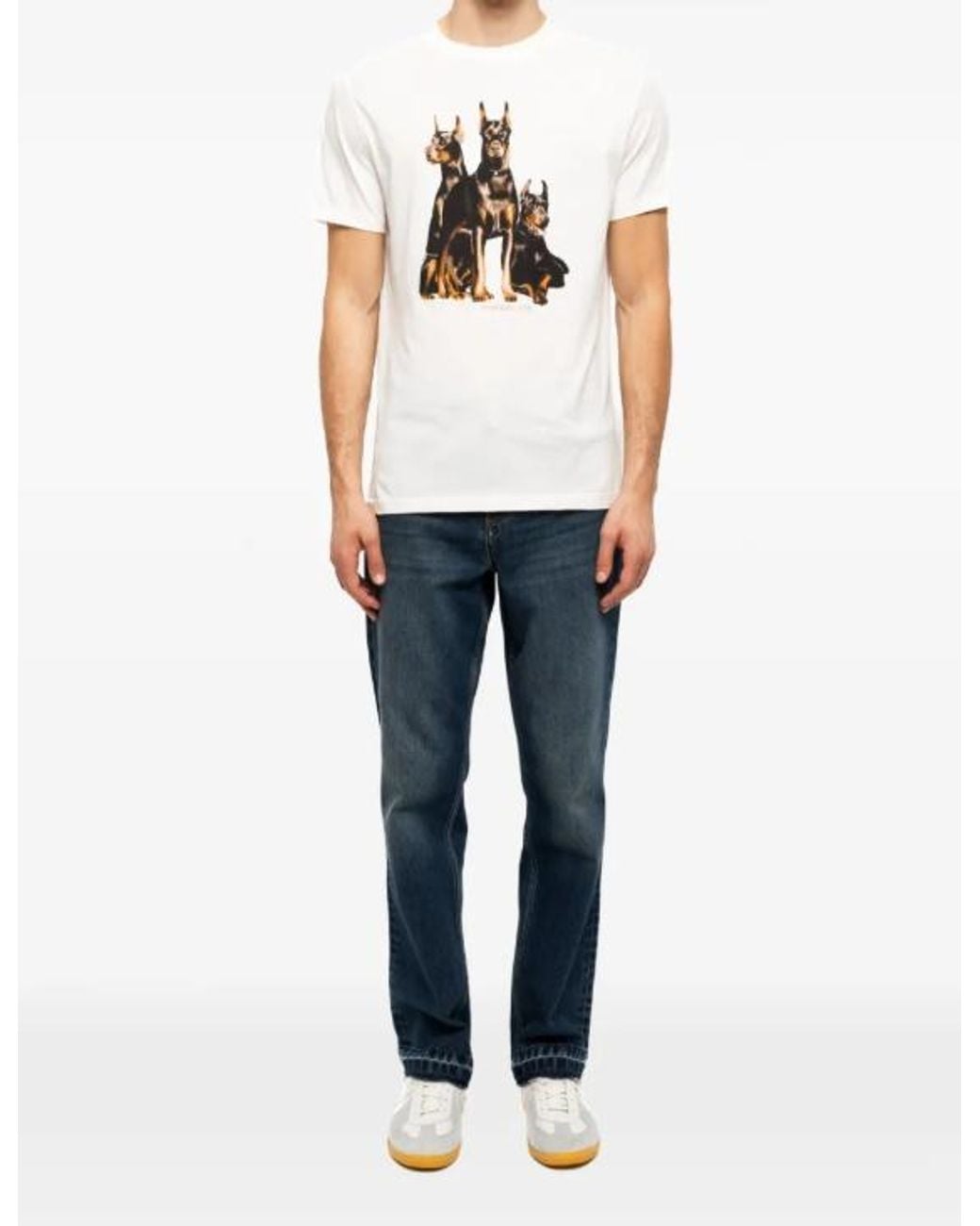 Zadig & Voltaire White Jimmy Dog Print T-Shirt for men