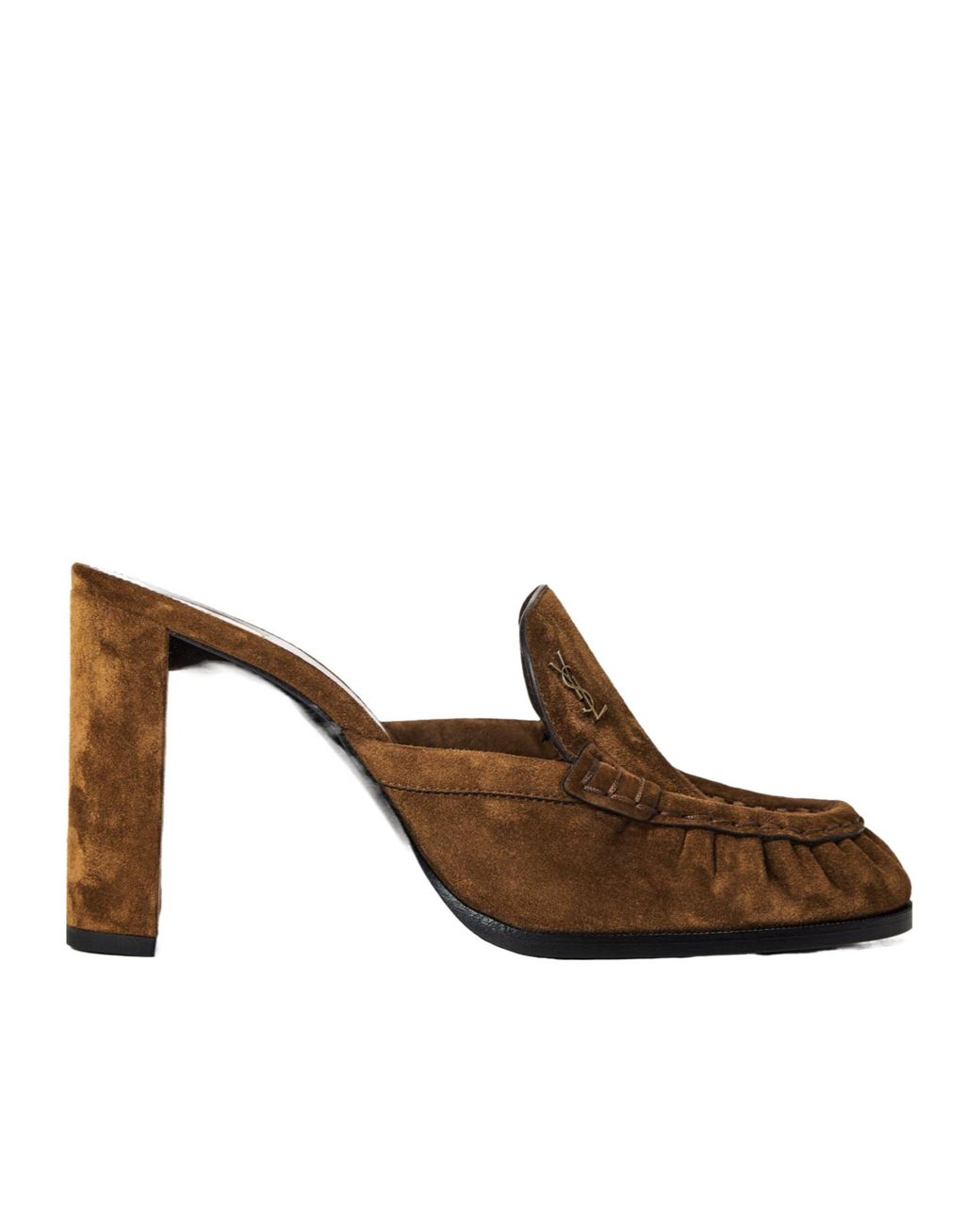 Saint Laurent Brown Suede Mule Shoe