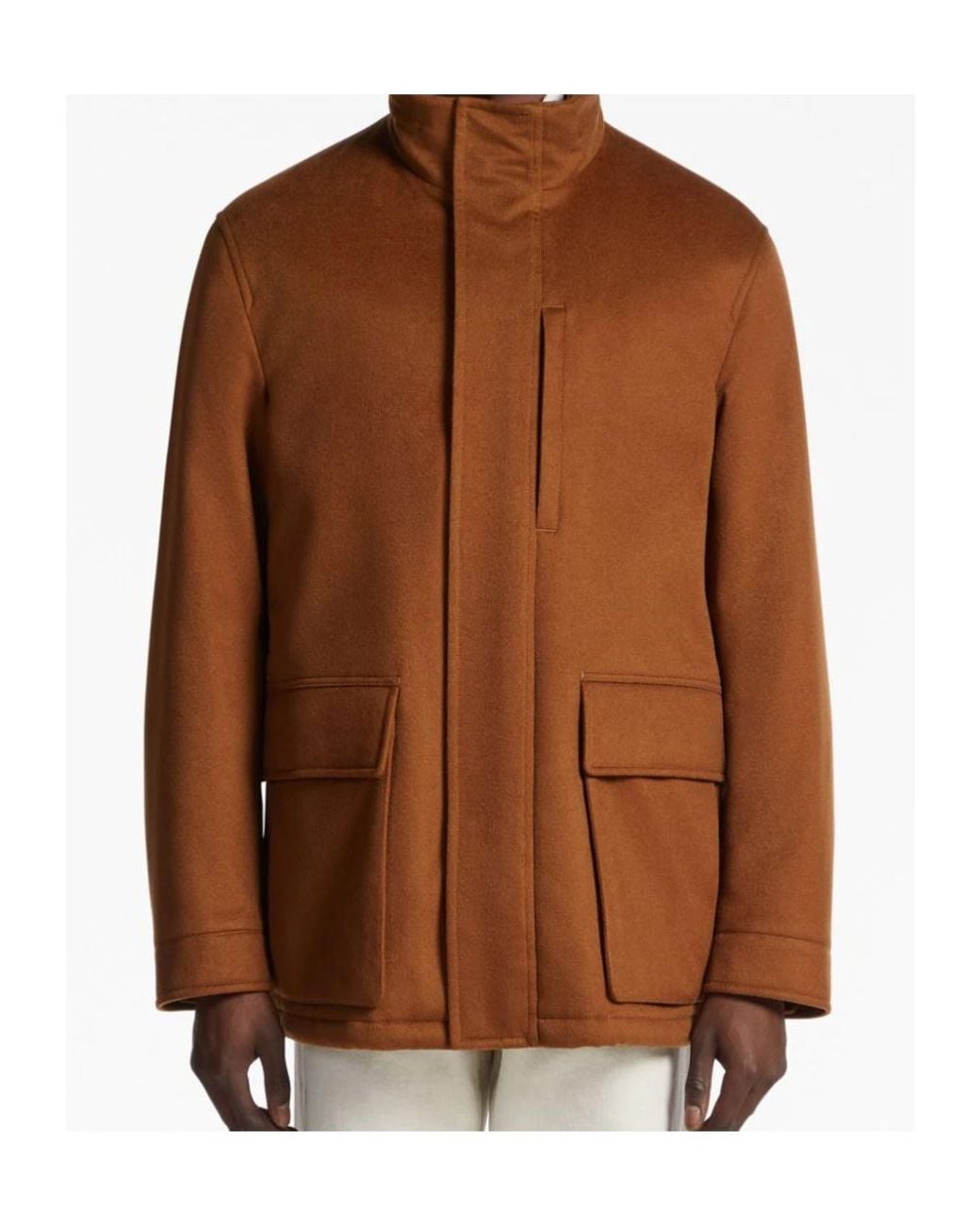 Zegna Brown Long-Sleeve Casual Jacket for men