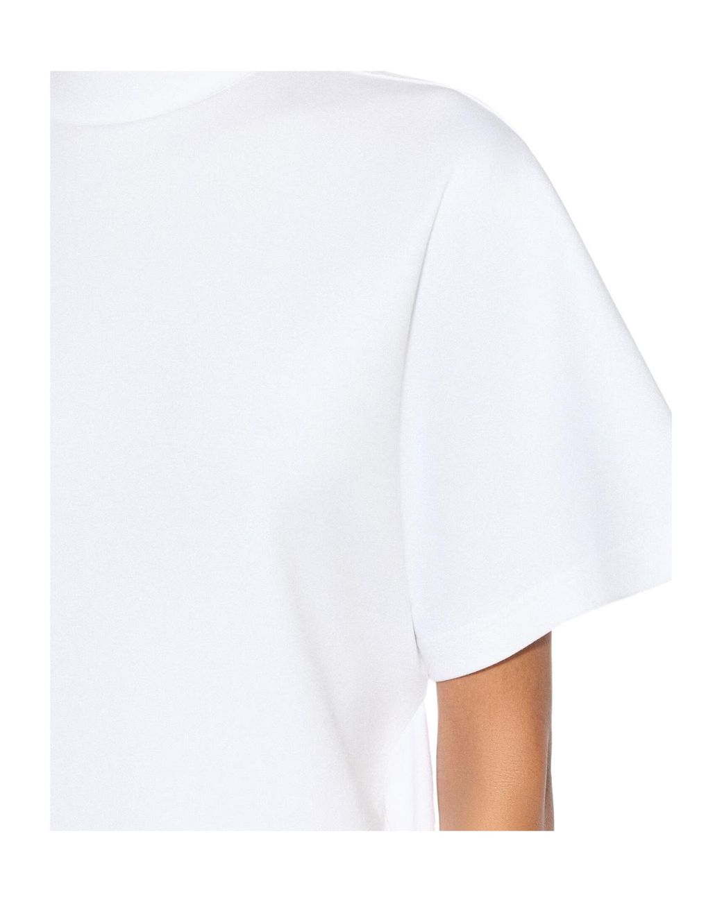Alaïa White Alaïa Draped-Hem Short-Sleeve Dress