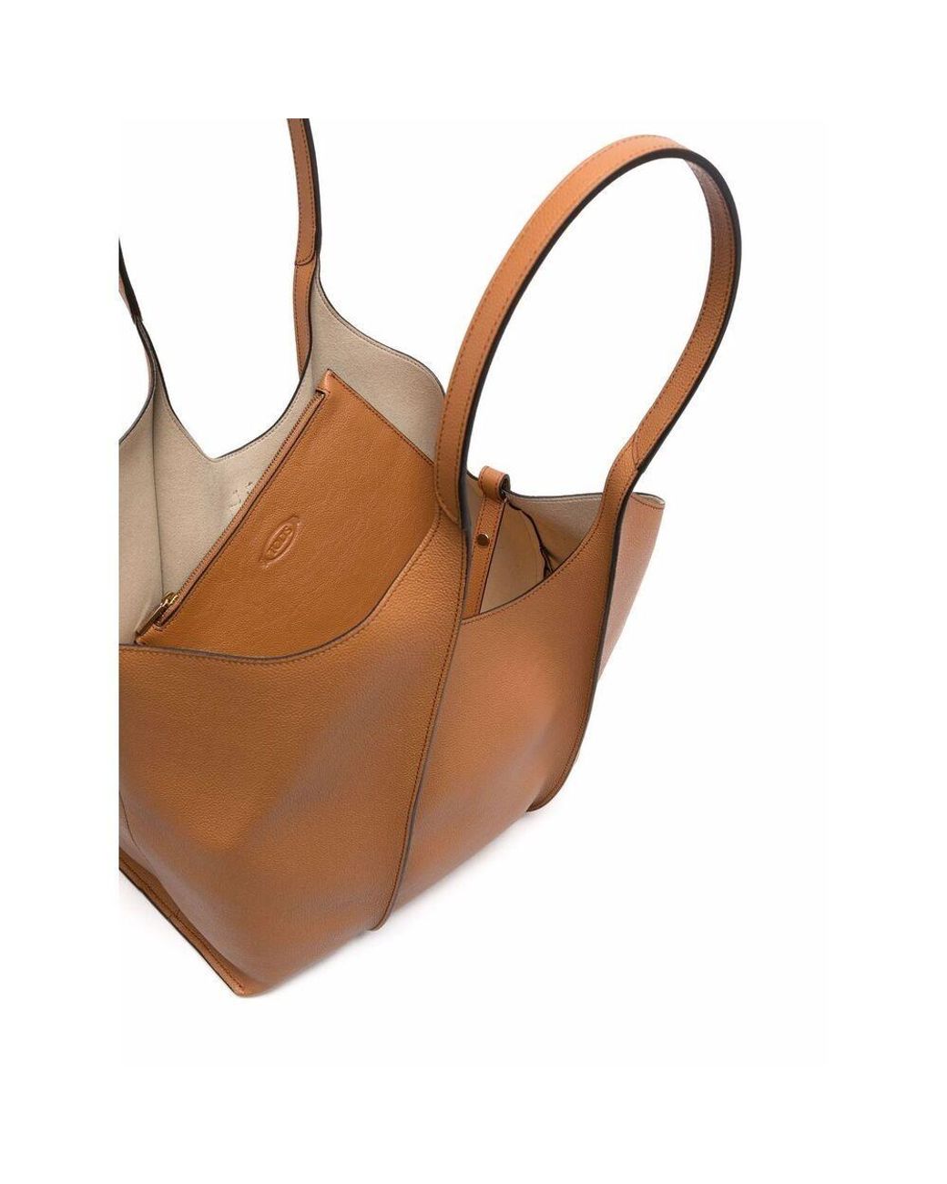 Tod's Brown T-Plaque Tote Bag