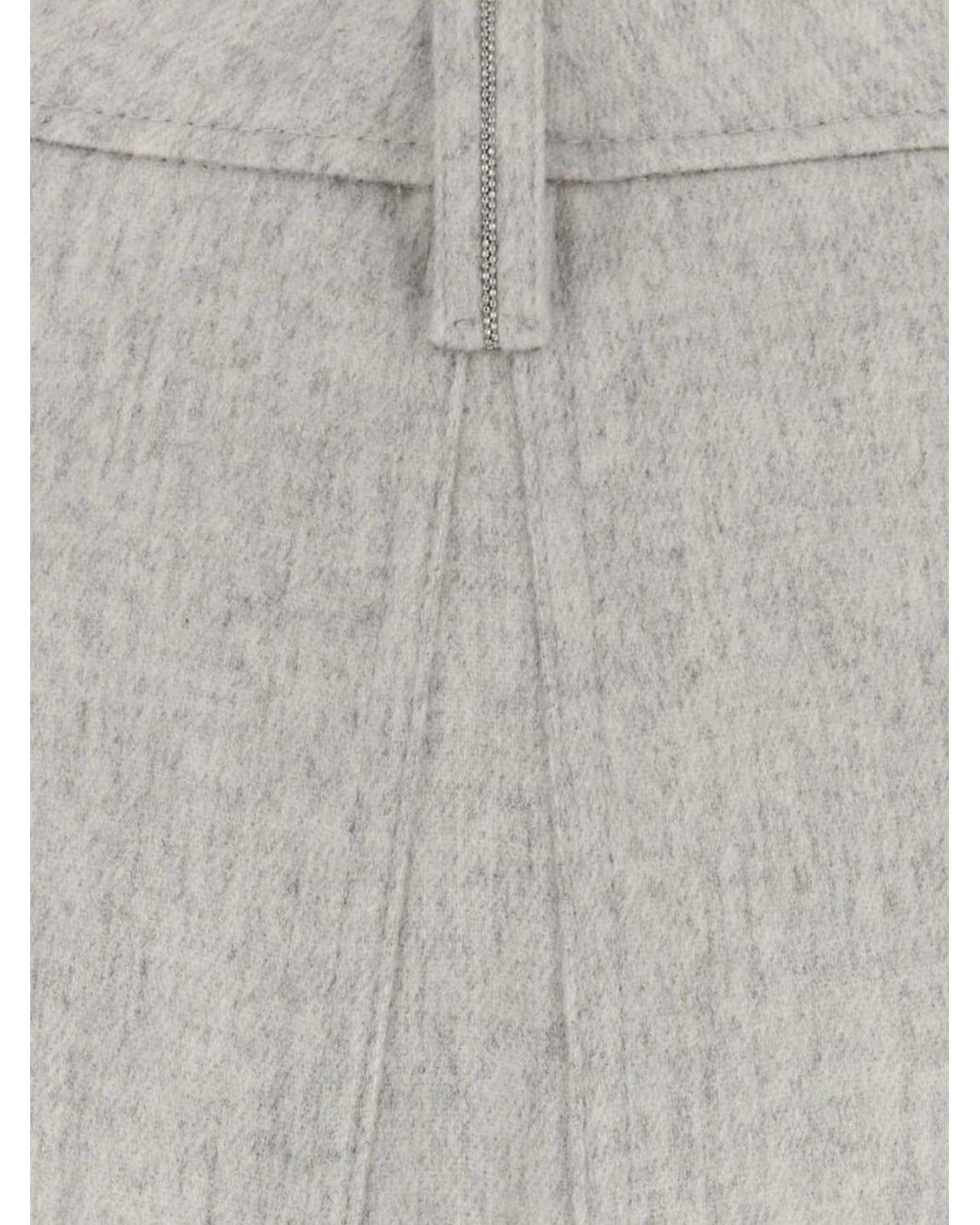 Brunello Cucinelli Gray Pleated Skirt