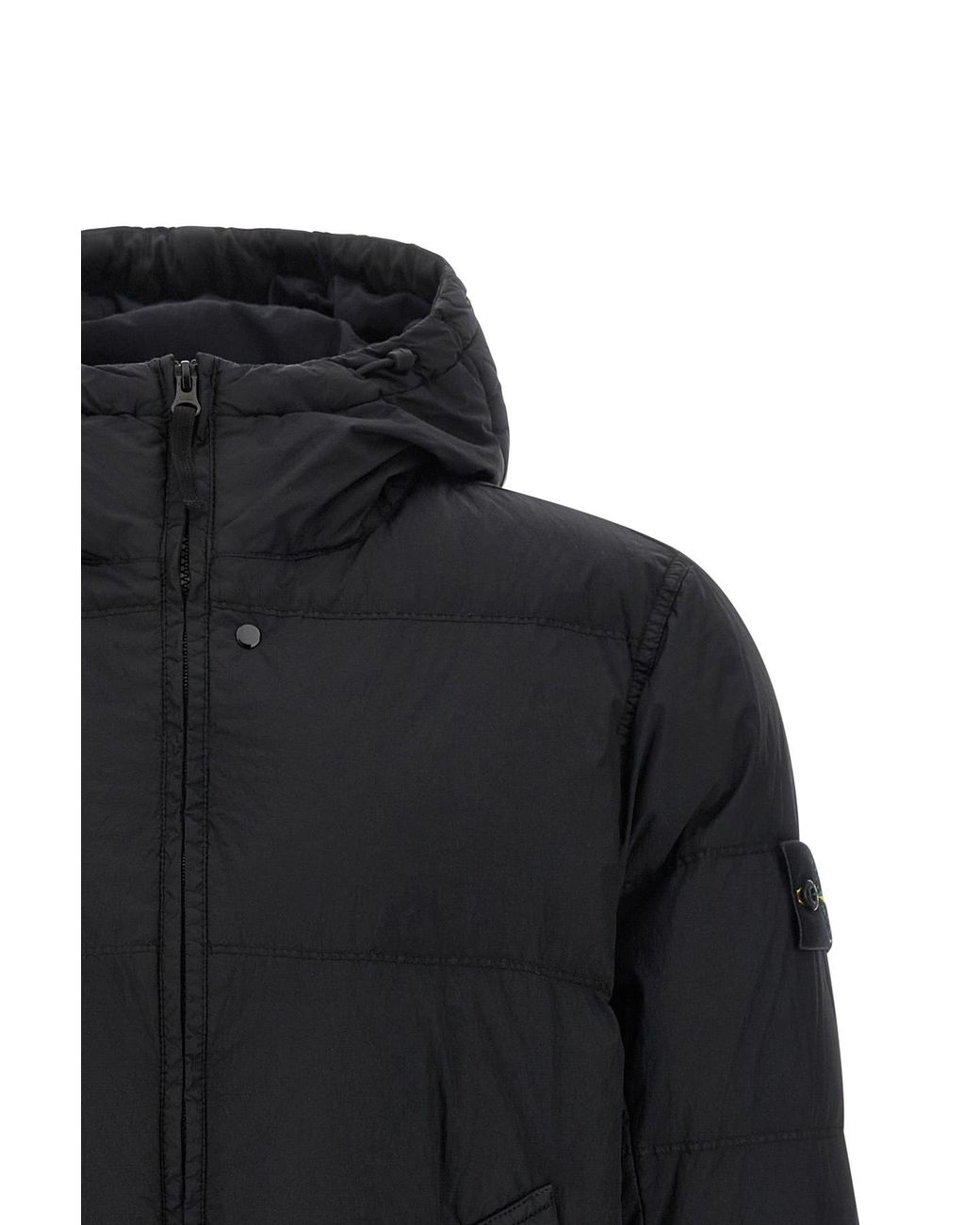 Stone Island Black Compass-Badge High-Neck Jacket for men