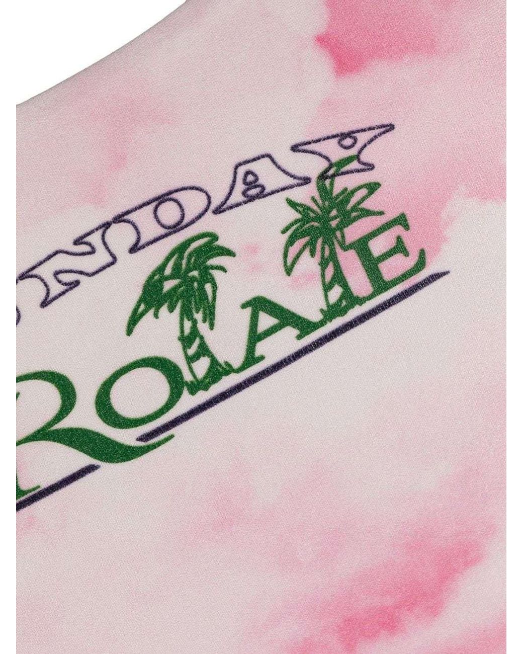 ROTATE BIRGER CHRISTENSEN Pink Logo One-Piece Swimsuit