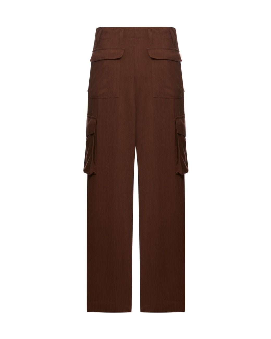 Dries Van Noten Brown Zipped Straight Leg Trousers