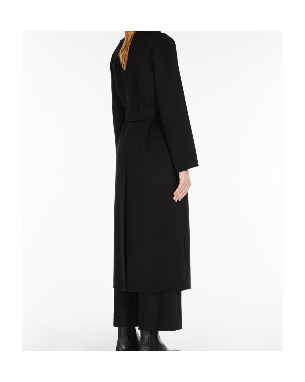 Max Mara Black Wool Robe Overcoat