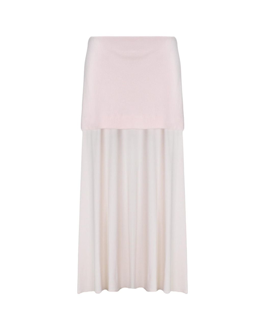 Jil Sander Pink Layered Effect Midi Skirt