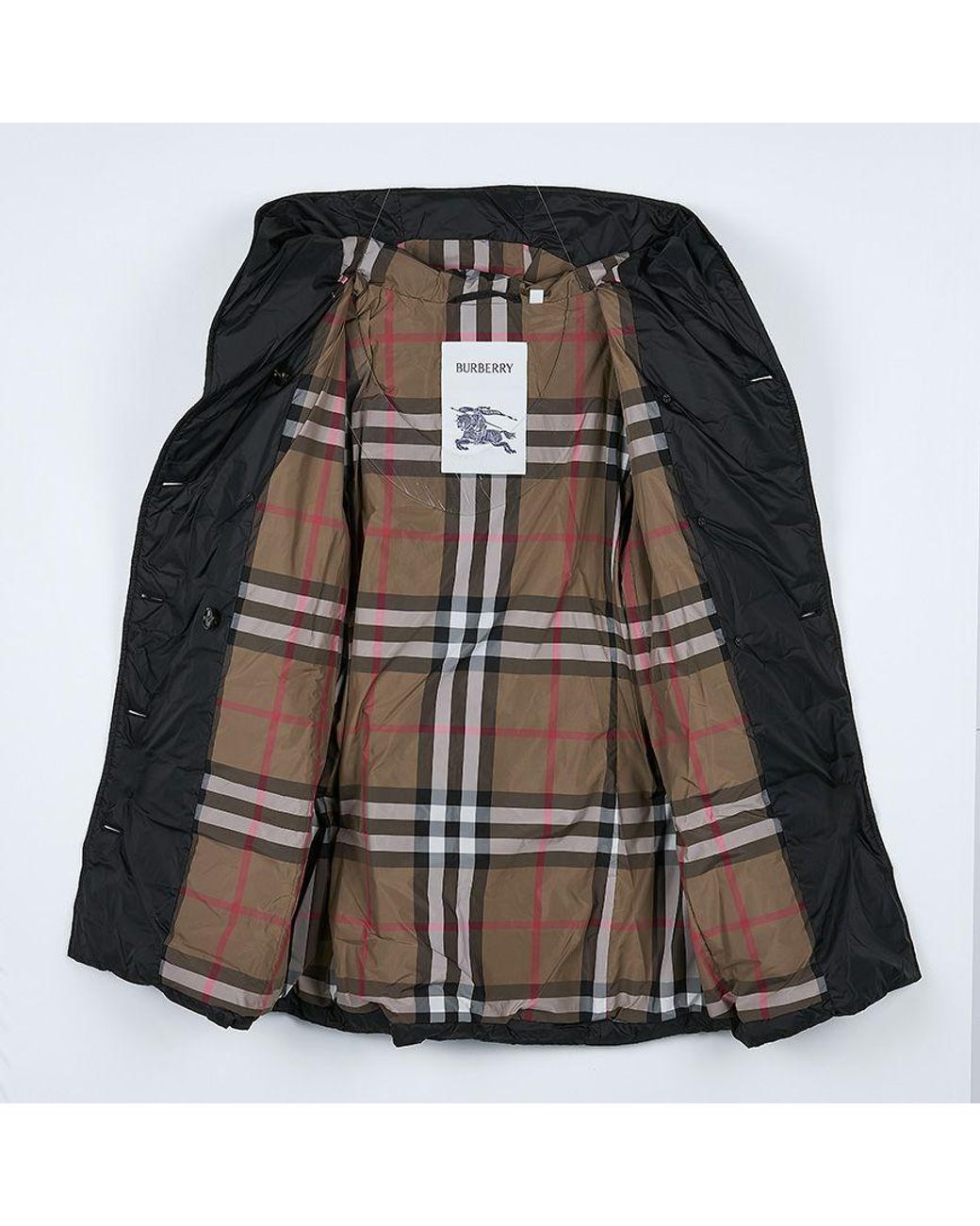 Burberry Black Short Nylon Hooded Puffer Coat