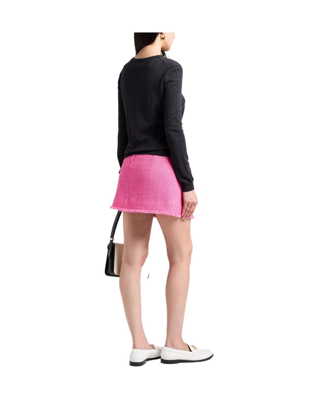Dolce & Gabbana Pink A-Line Wool-Blend Midi Skirt