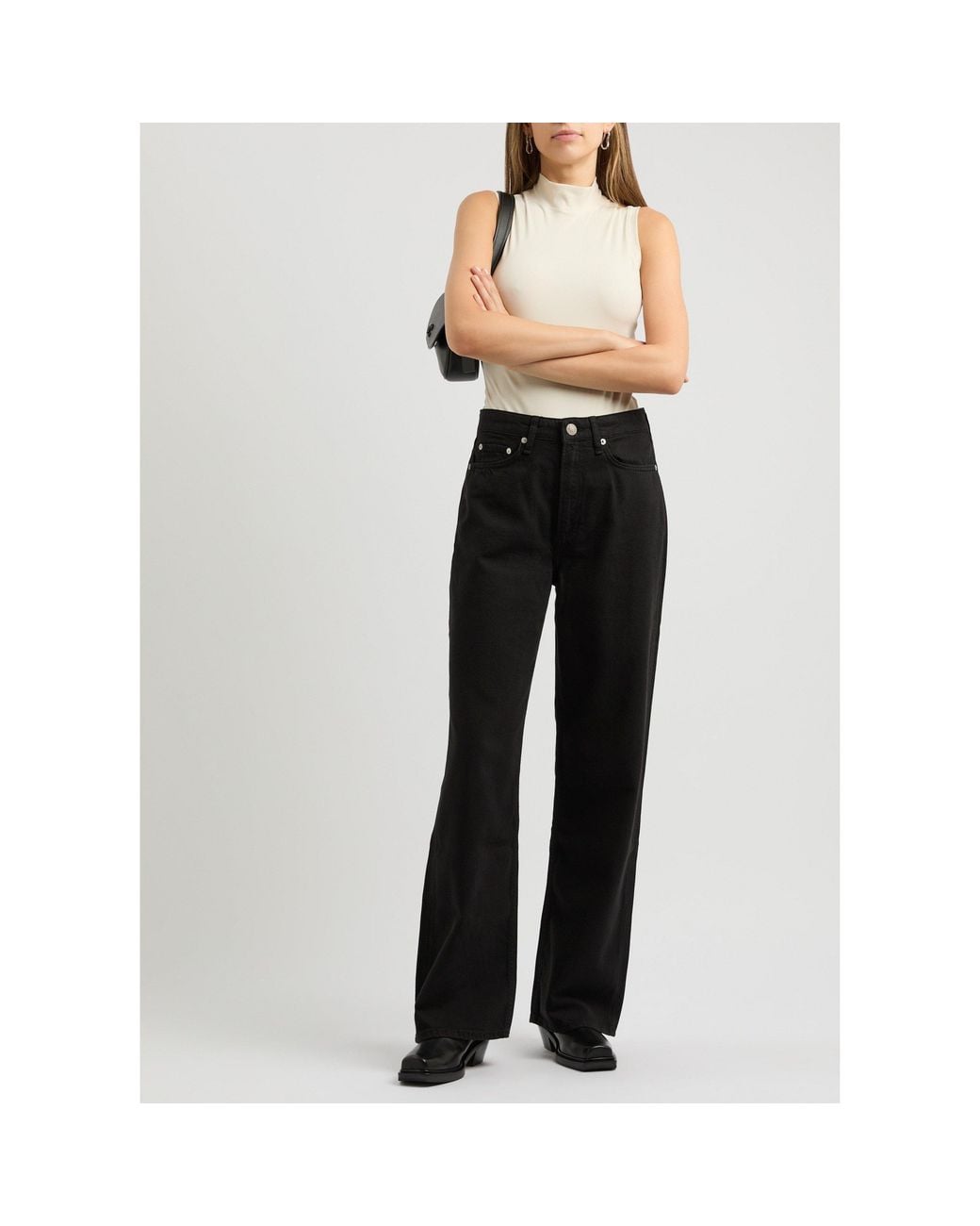 Rag & Bone Black Loose High-Waist Jeans