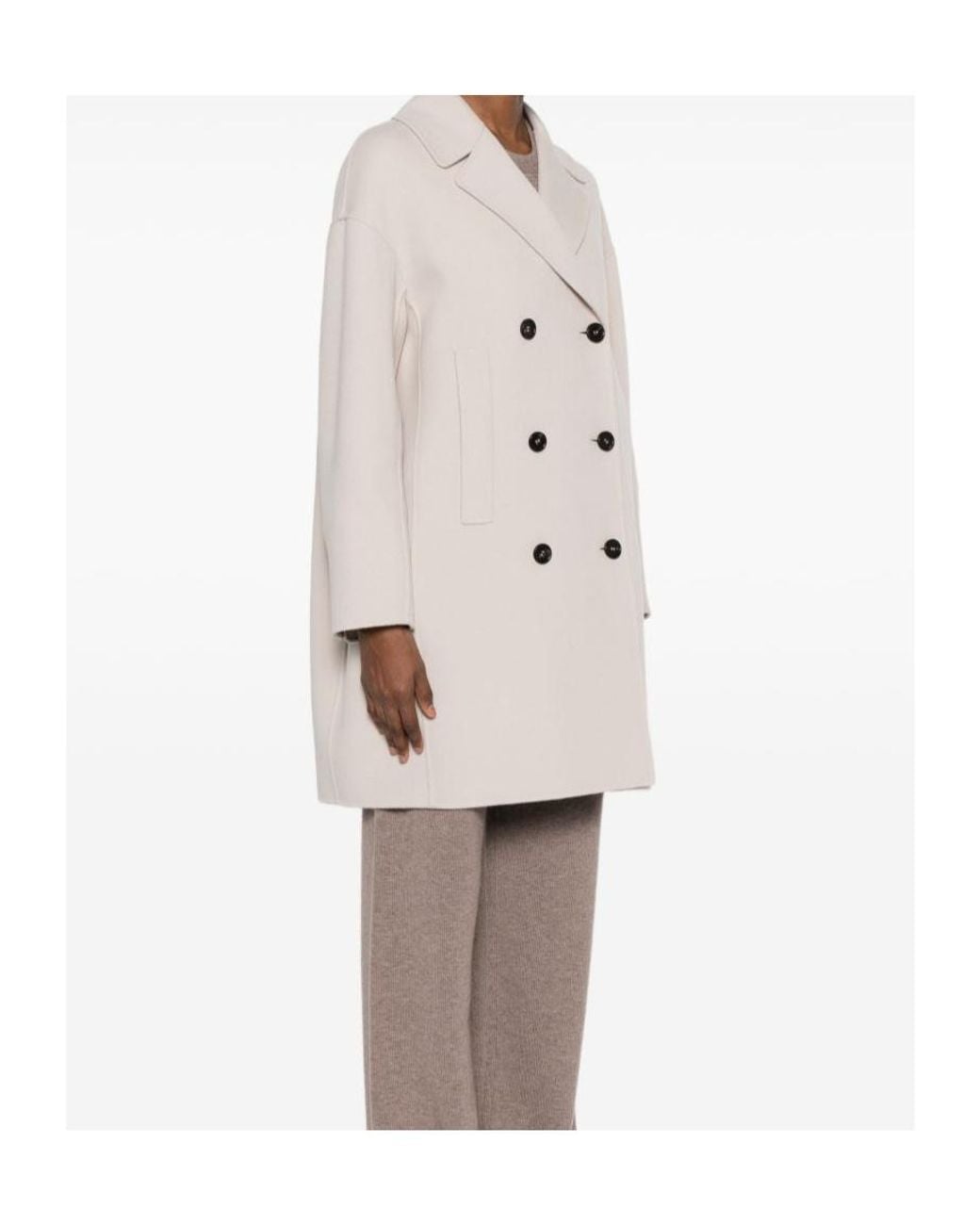 Max Mara White 'S Eden Double Breasted Coat