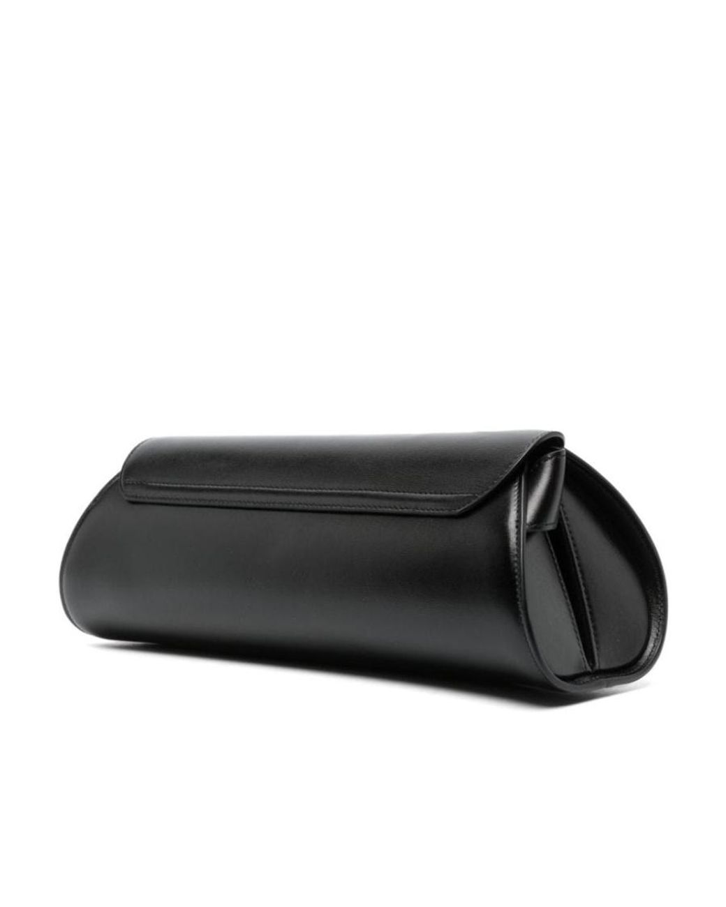Jil Sander Black Cannolo Logo Embossed Large Shoulder Bag