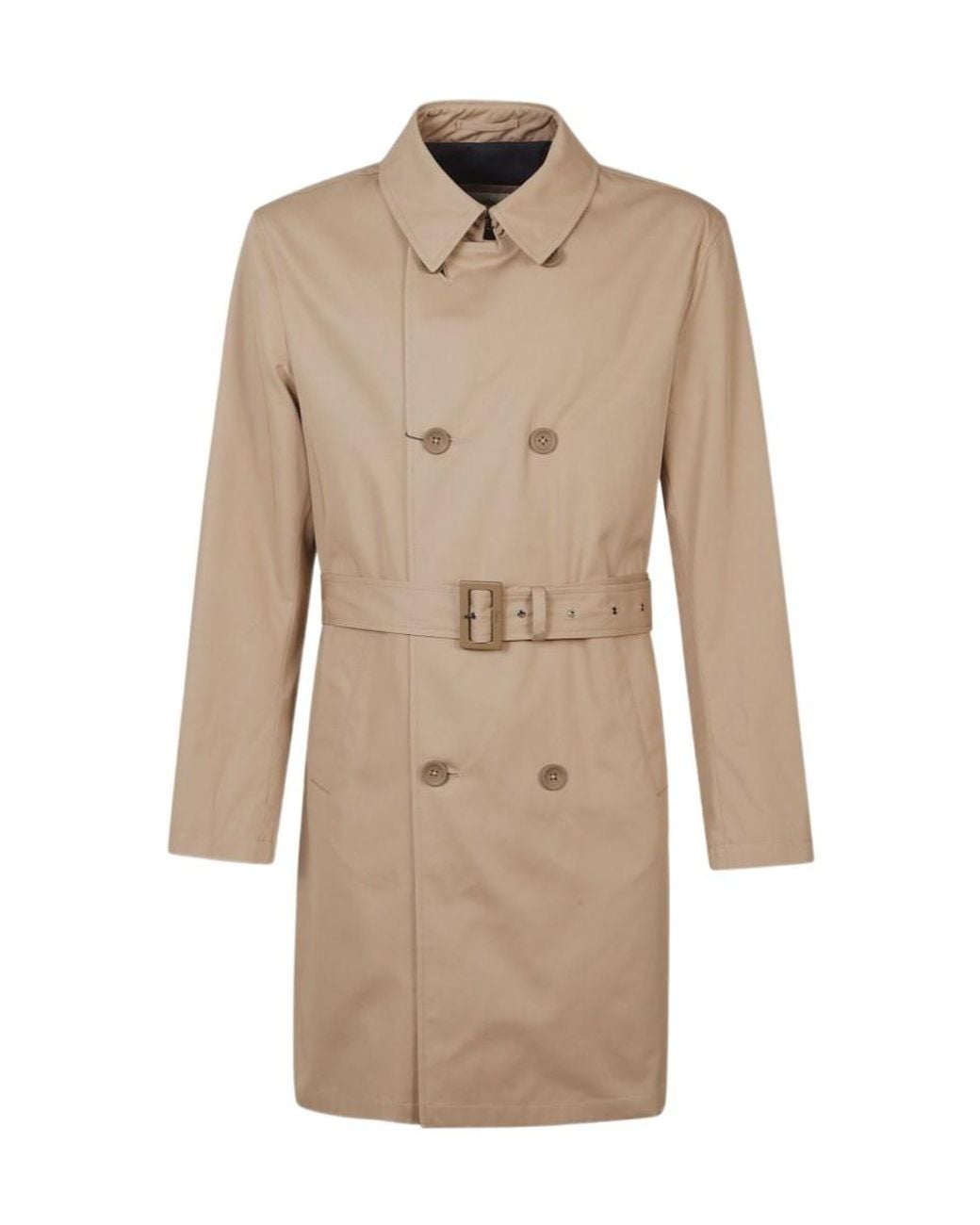 Herno Natural Double-Breasted Belted Coat for men