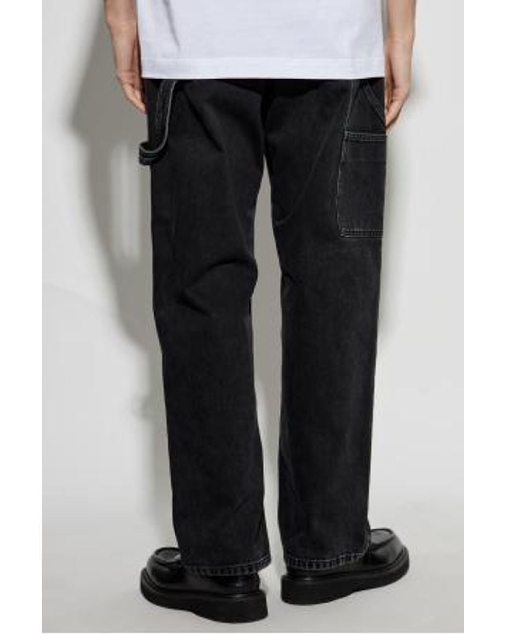Dolce & Gabbana Black Logo Plaque Straight Leg Jeans for men