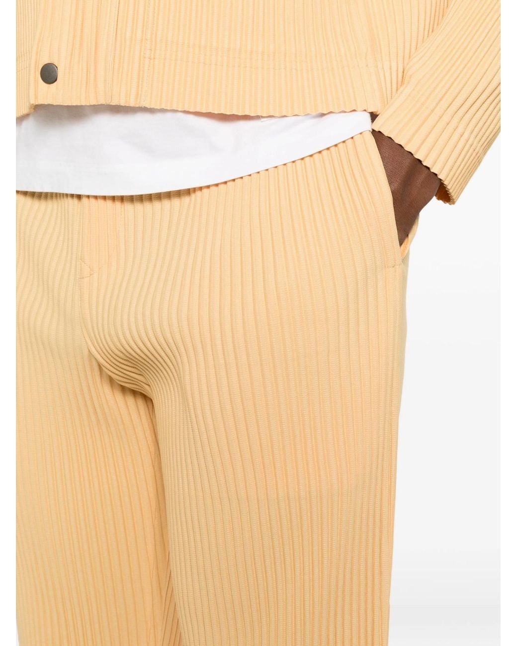Homme Plissé Issey Miyake Natural Pants With Pleated Pockets for men