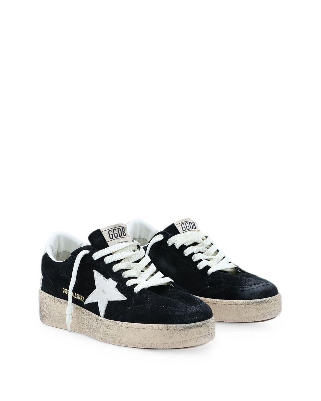 Golden Goose Deluxe Brand Black Star Patch Lace-Up Sneakers