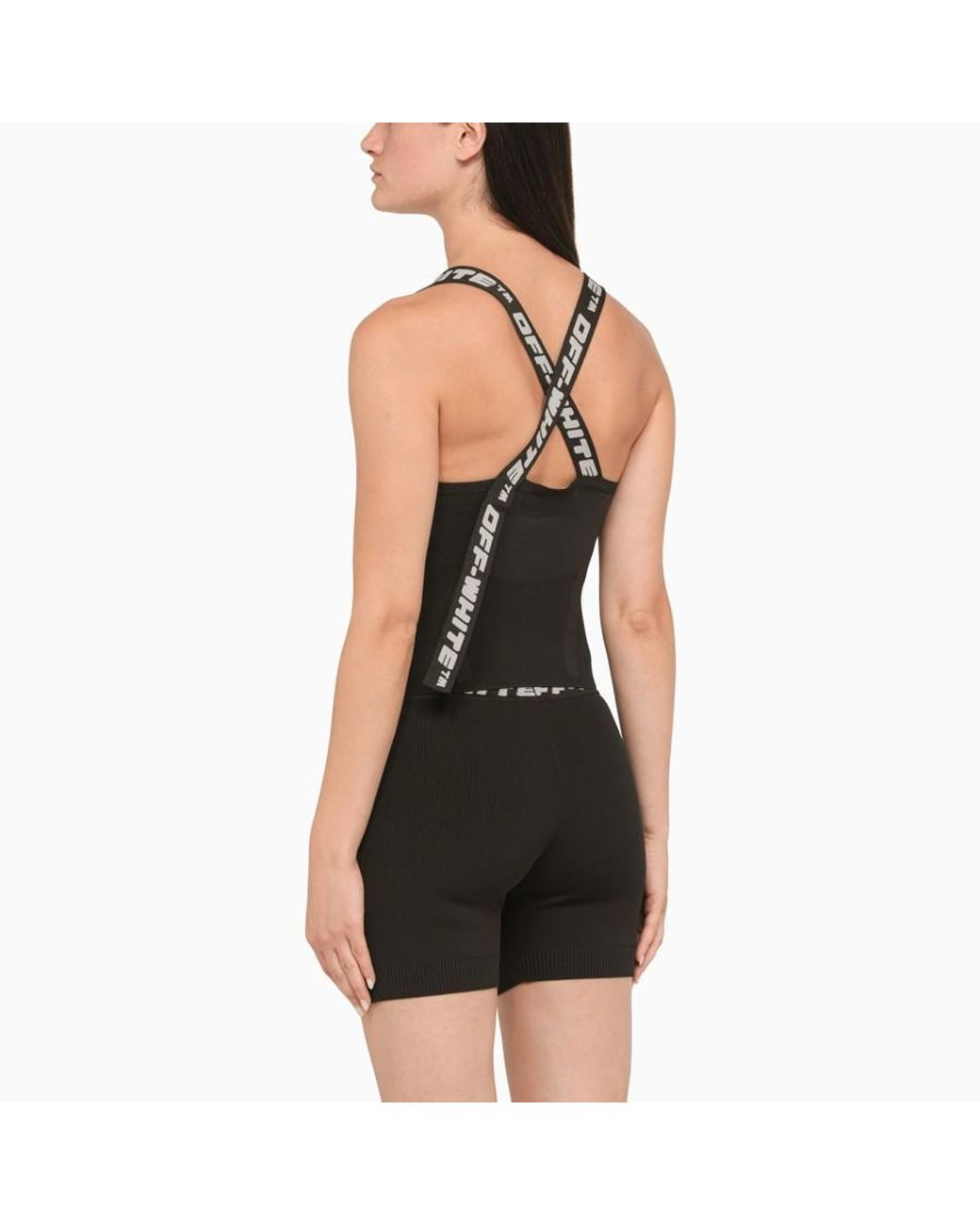 Off-White c/o Virgil Abloh Black Logo-Tape Knitted Top