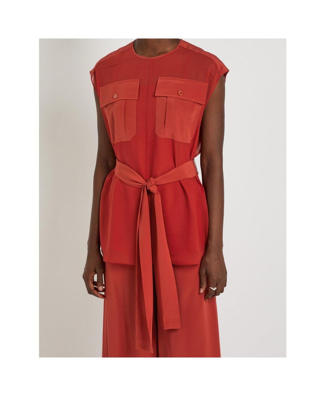 Joseph Red Belted Top