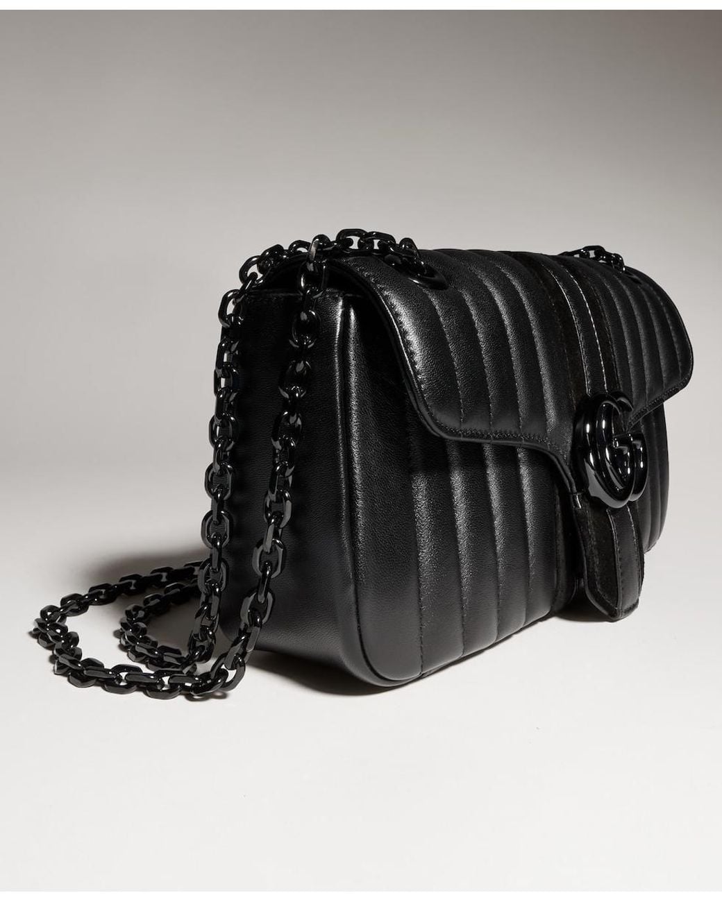 Gucci Black Jetset Gg Marmont Medium Shoulder Bag