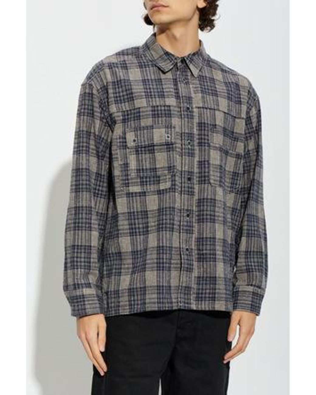 Isabel Marant Gray Vittorio Check Overshirt for men