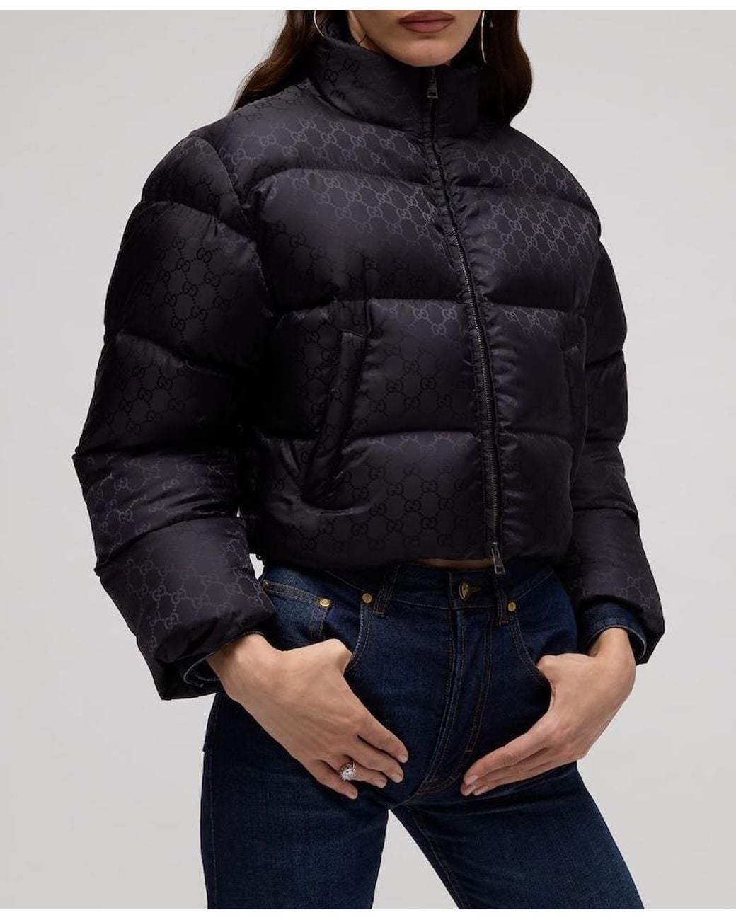 Gucci Black Gg Regular-Fit Padded Jacket