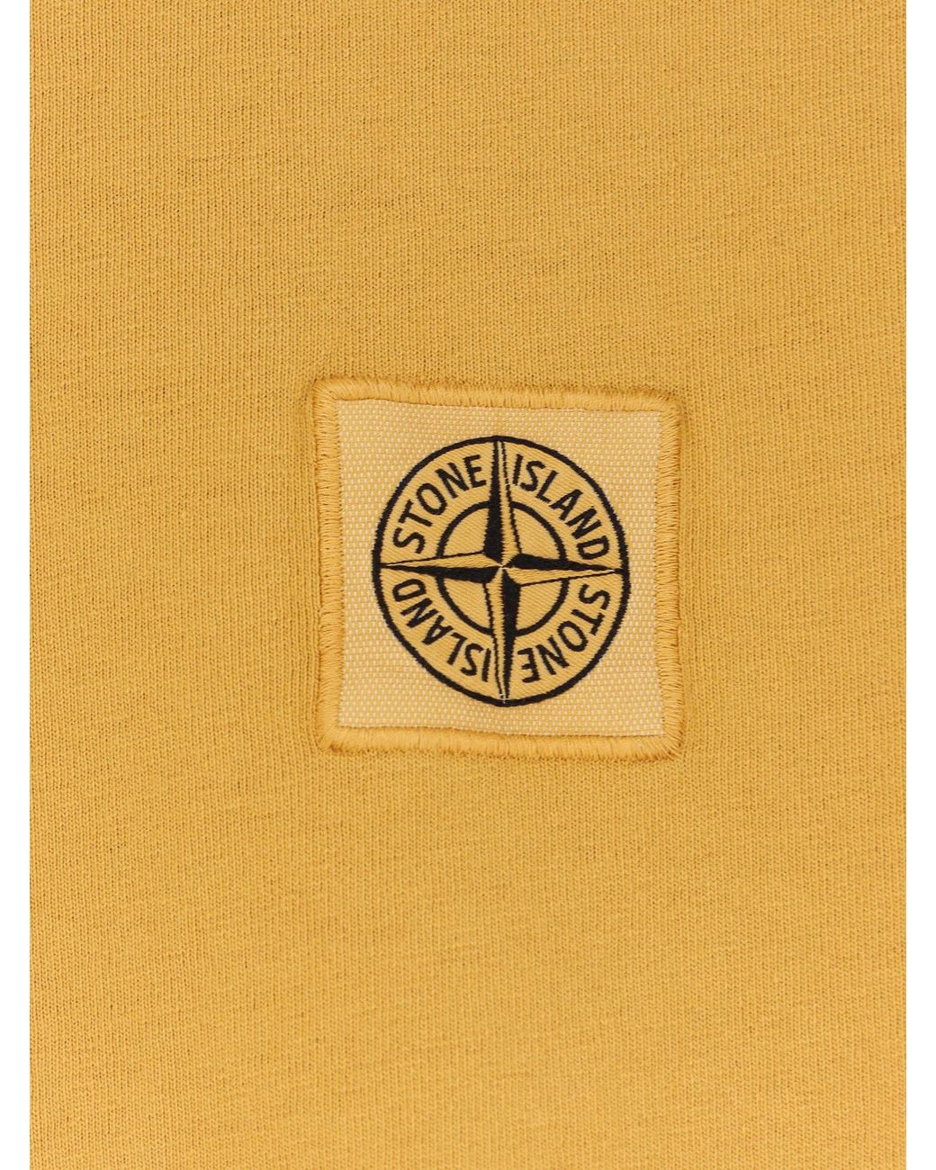 Stone Island Yellow Logo Patch Crewneck T-Shirt for men