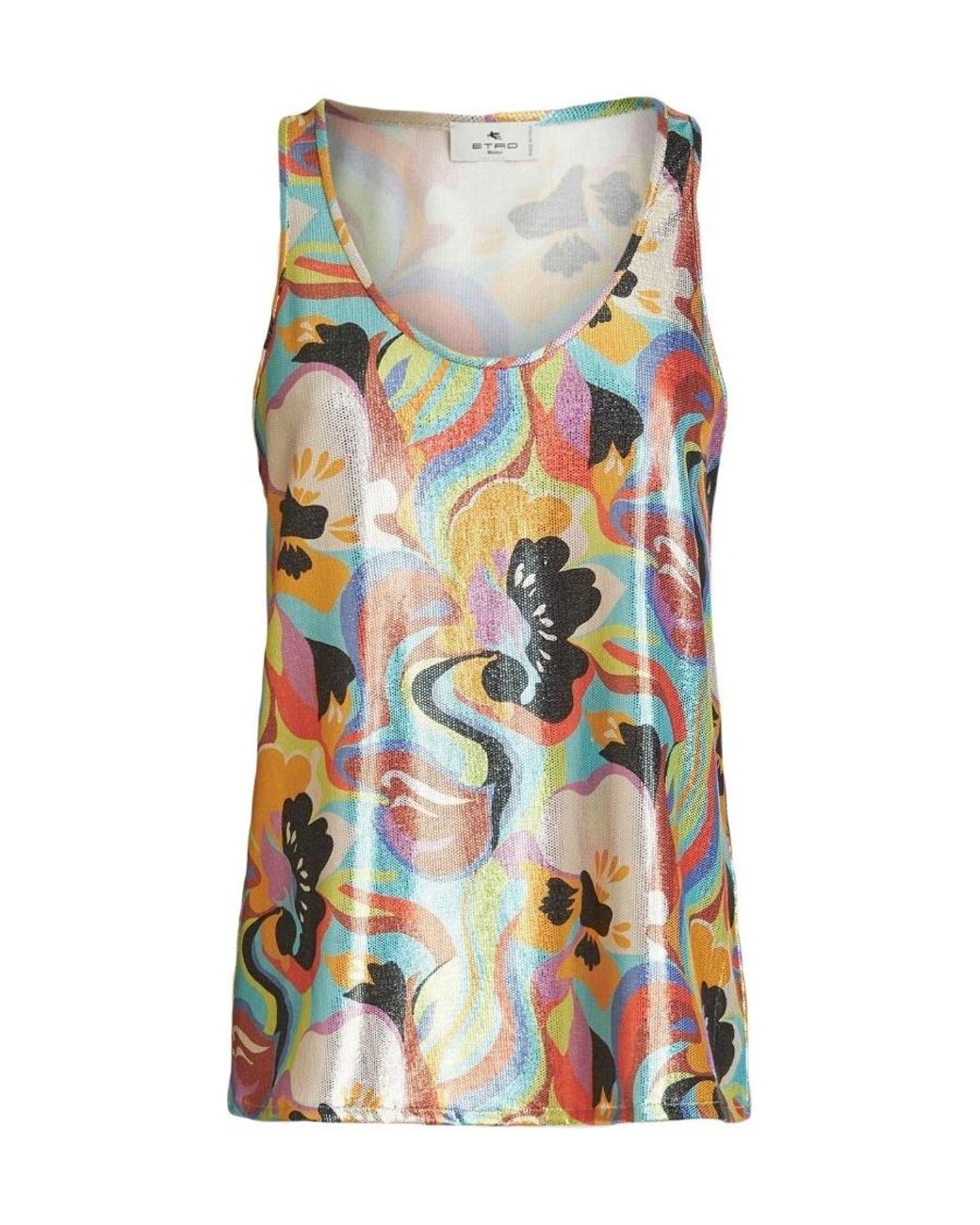 Etro Multicolor Sleeveless Scoop Neck Top