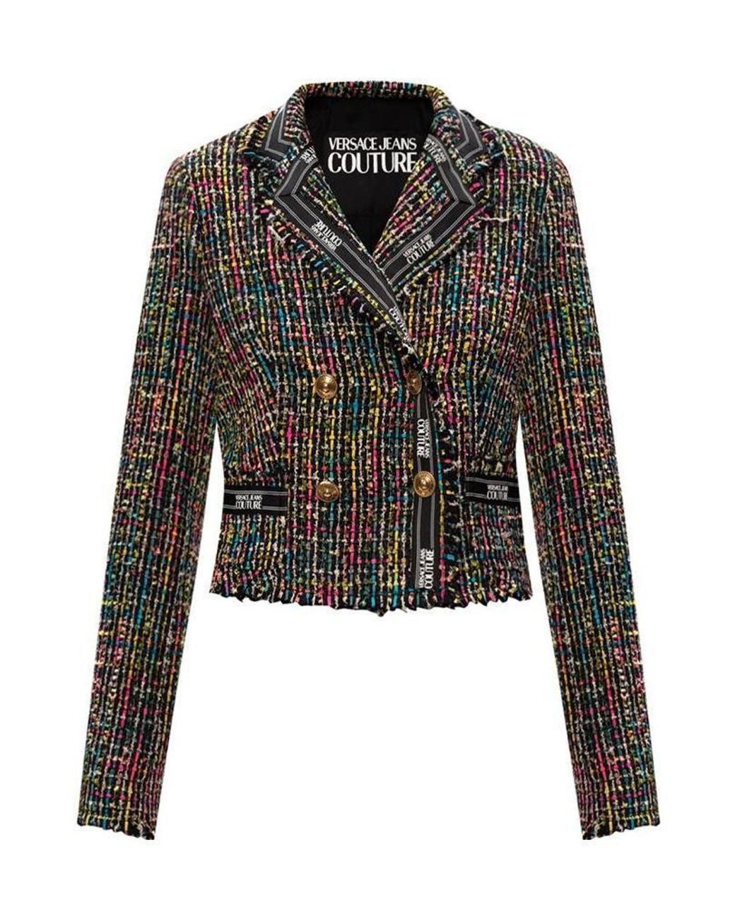 Versace Jeans Black Double-Breasted Casual Jacket