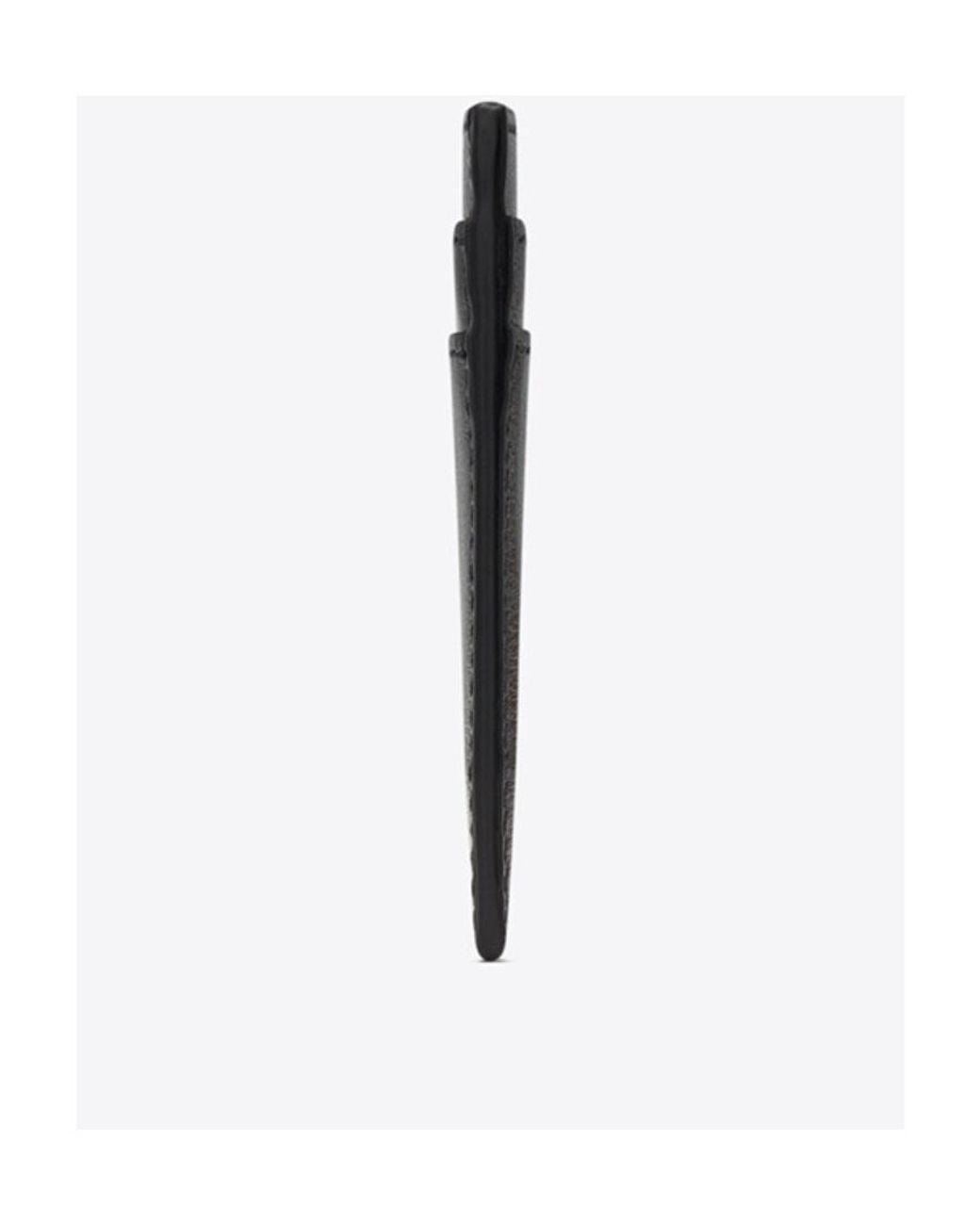 Saint Laurent Black Tiny Cassandre Open Card Case for men