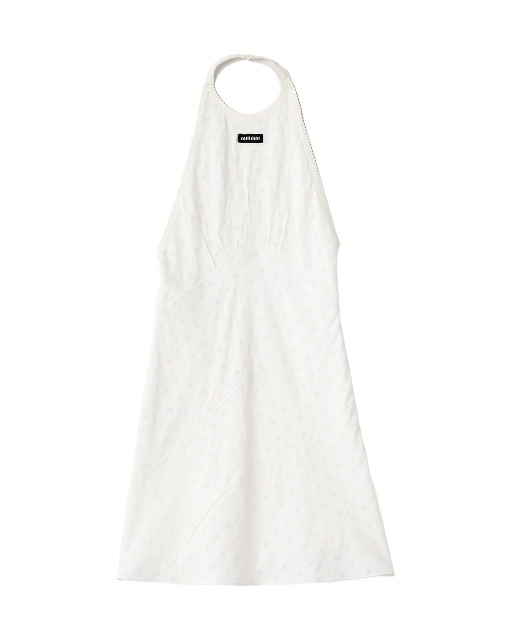 Miu Miu White Cady Eyelet Lace Mini Dress
