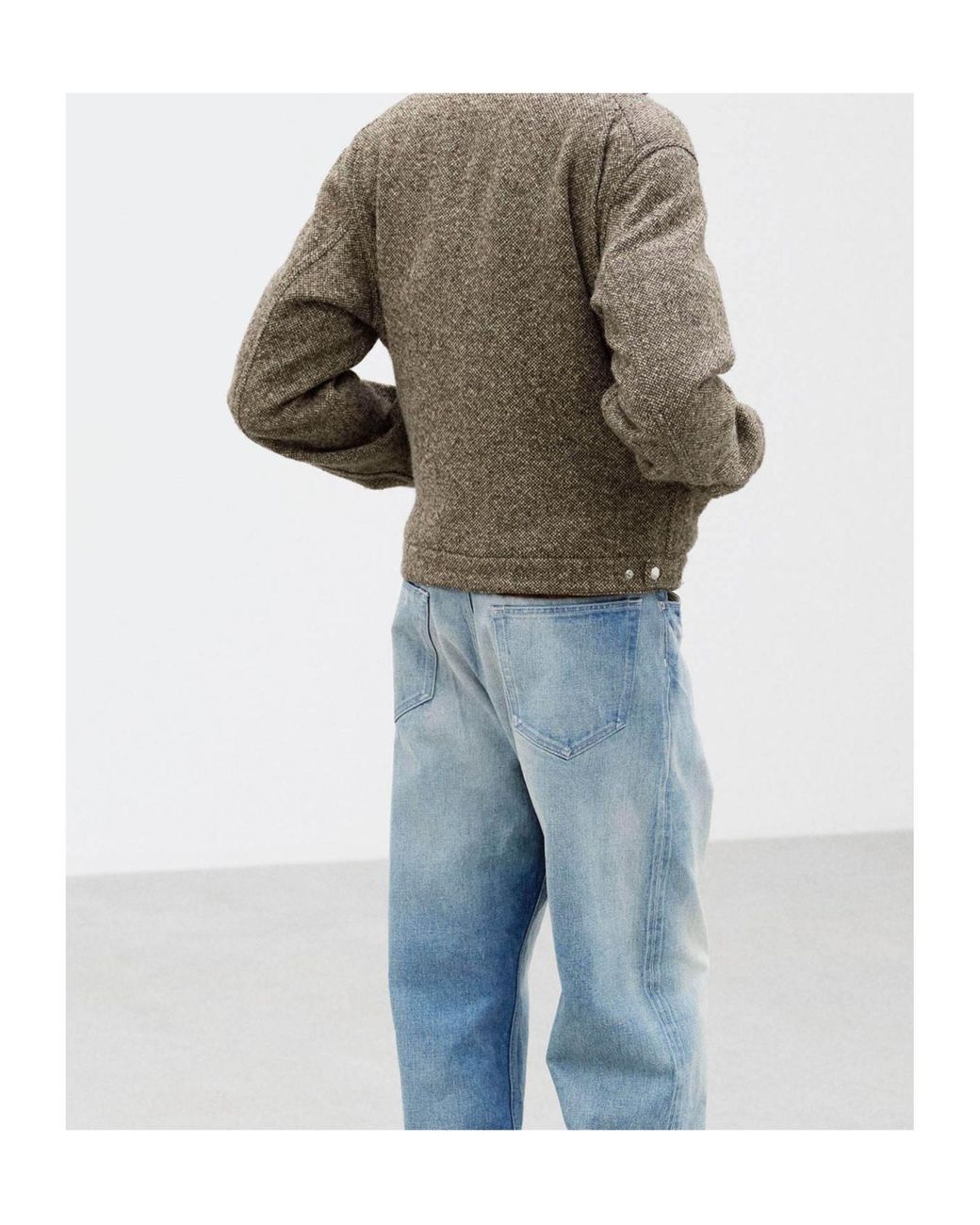 AURALEE Tweed Zip Blouson in Brown for Men | Lyst